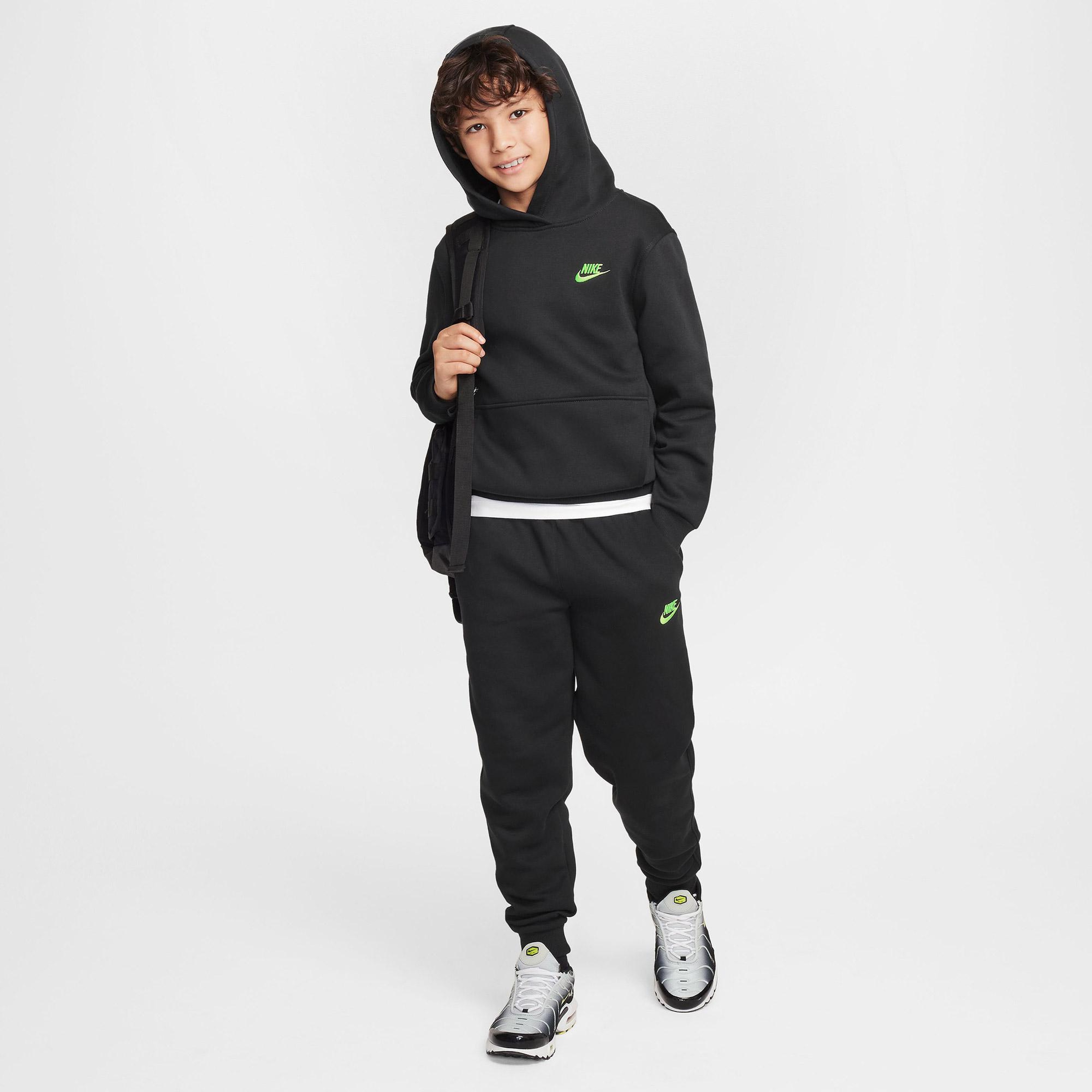 Nike Sportswear Club Fleece Çocuk Siyah Kapüşonlu Sweatshirt