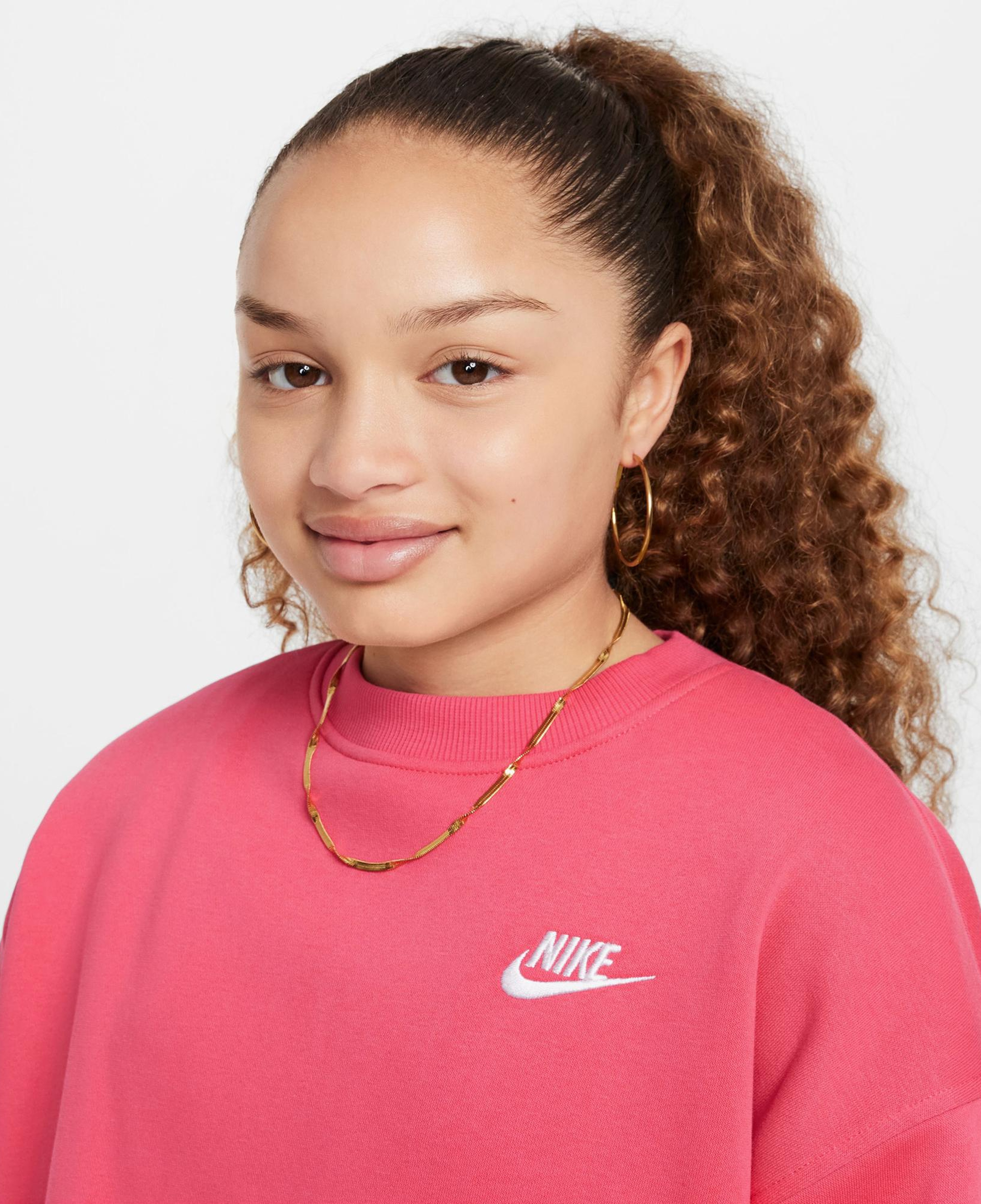Nike Sportswear Club Fleece Oversized Çocuk Pembe Sweatshirt
