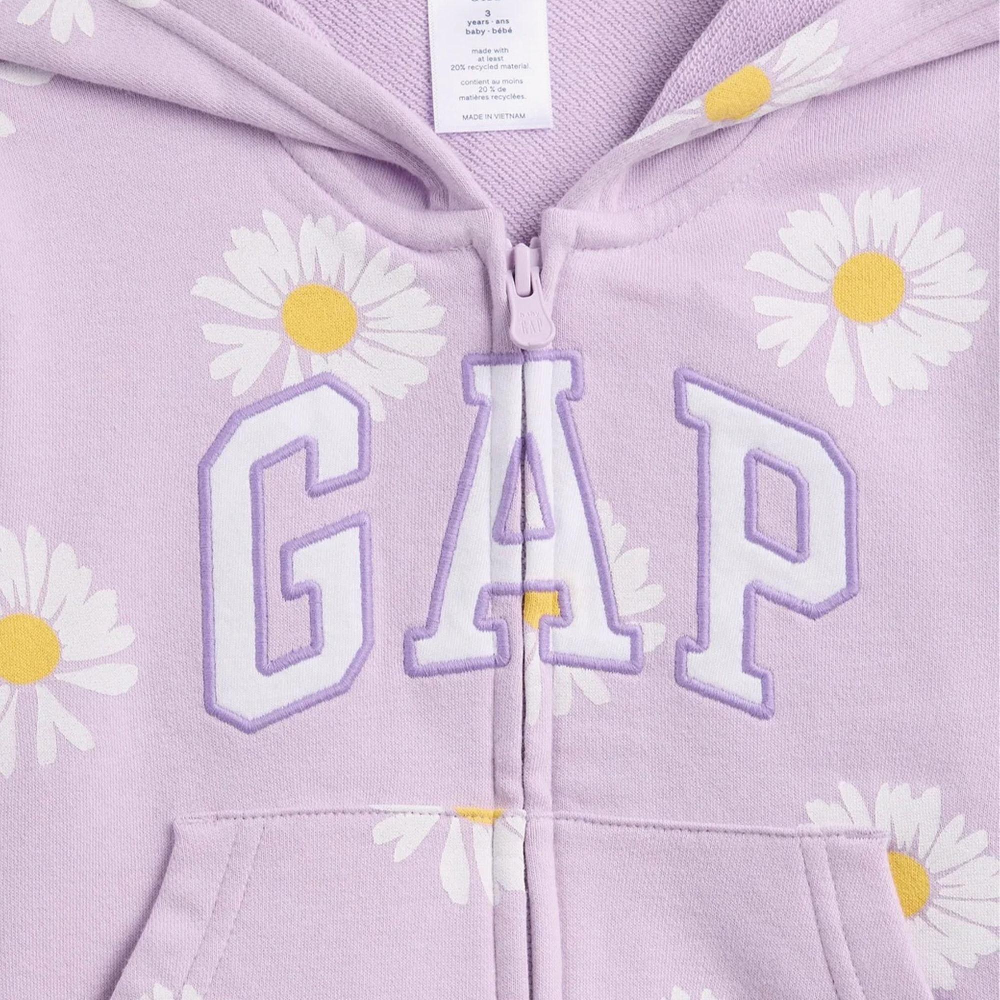 Gap V-French Logo Full Zip Çocuk Mor Sweatshirt