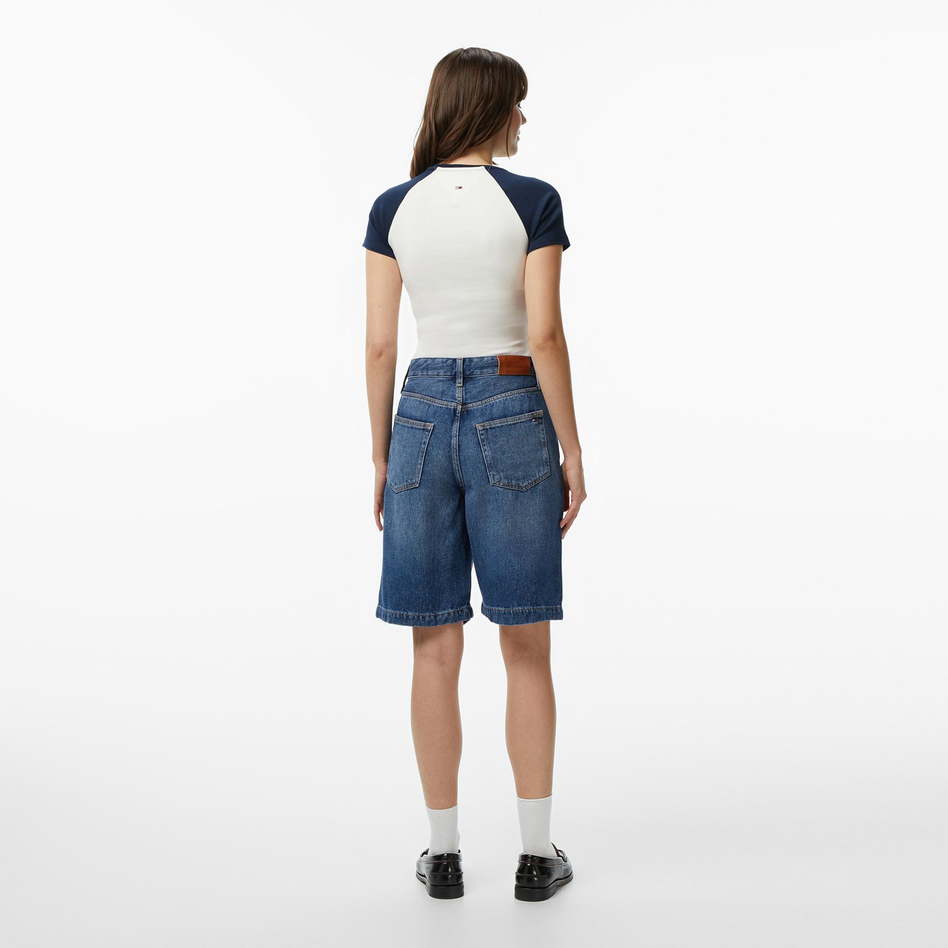 Tommy Hilfiger Fluid Vintage Tencel Kadın Mavi Şort