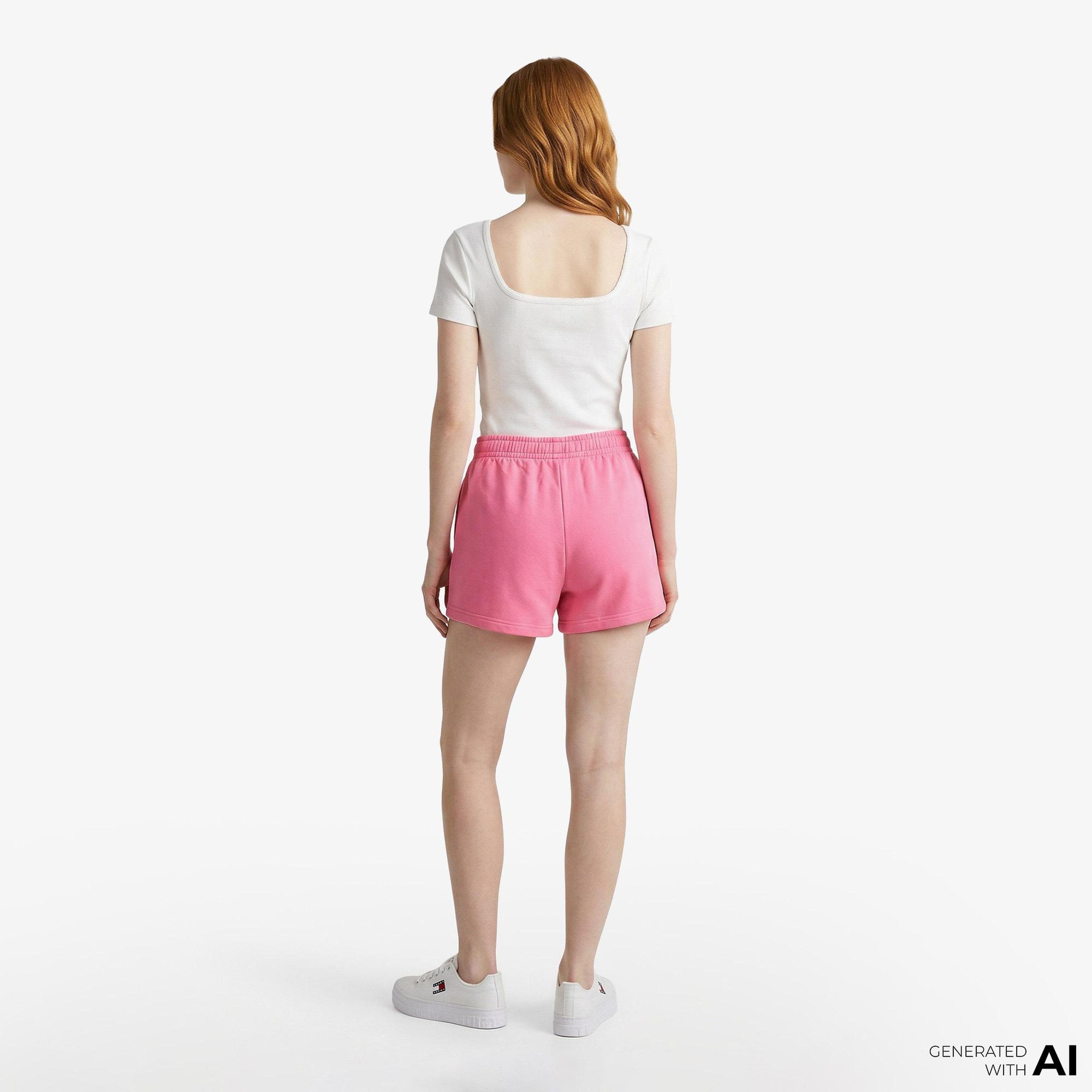 Tommy Hilfiger Script Kadın Pembe Şort