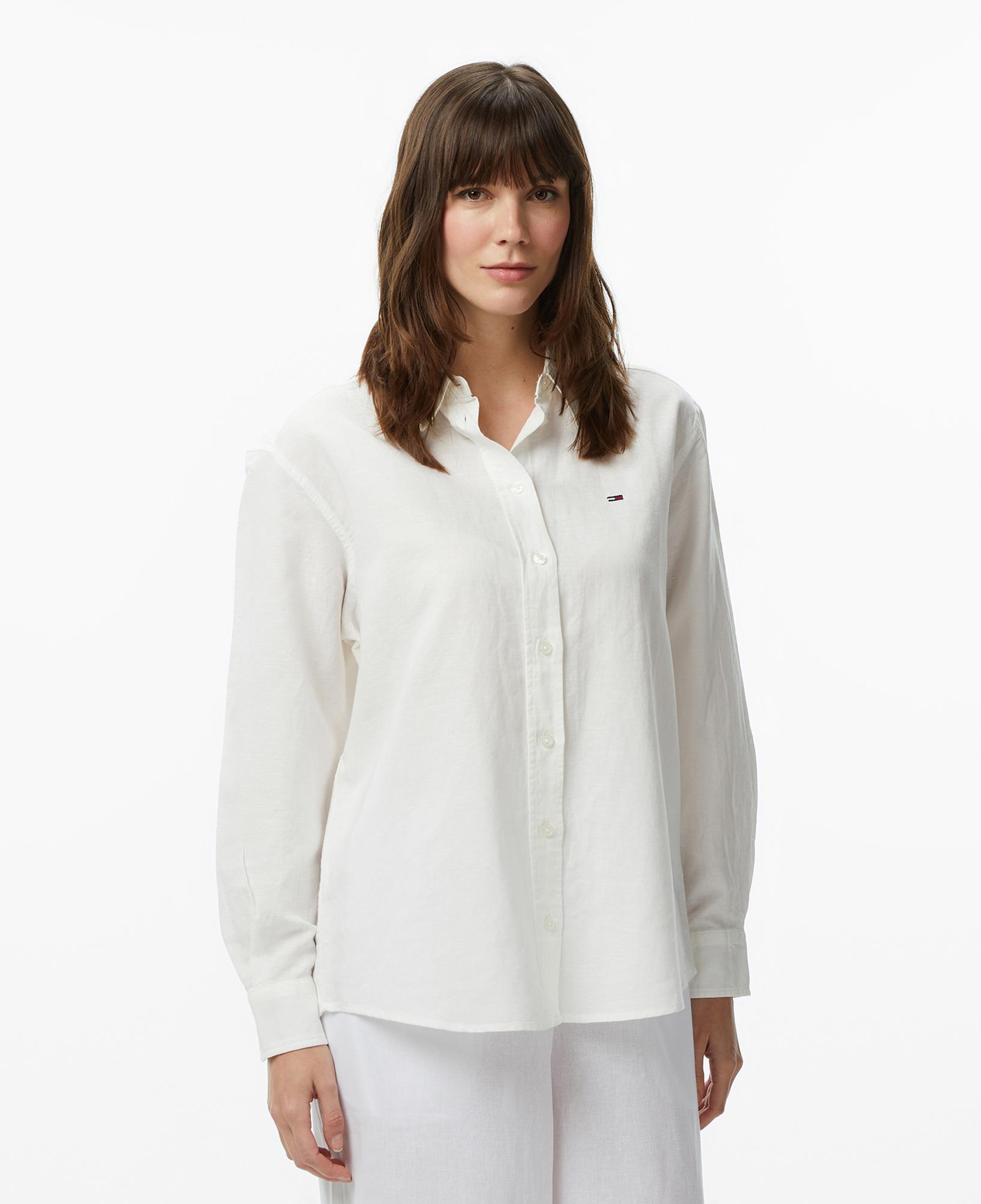 Tommy Hilfiger Linen Kadın Beyaz Gömlek