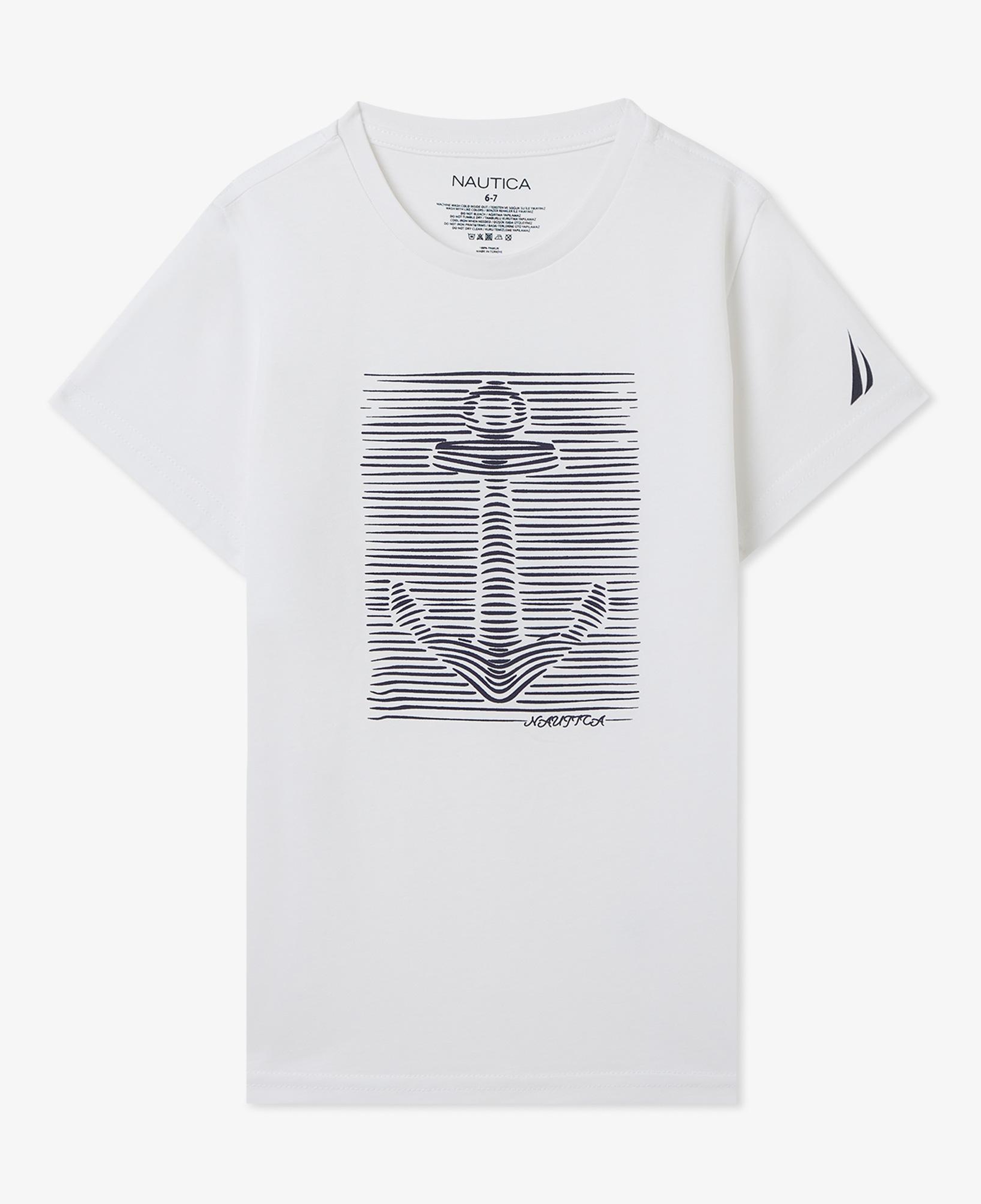 Nautica Erkek Çocuk Beyaz Regular Fit Baskılı T-Shirt