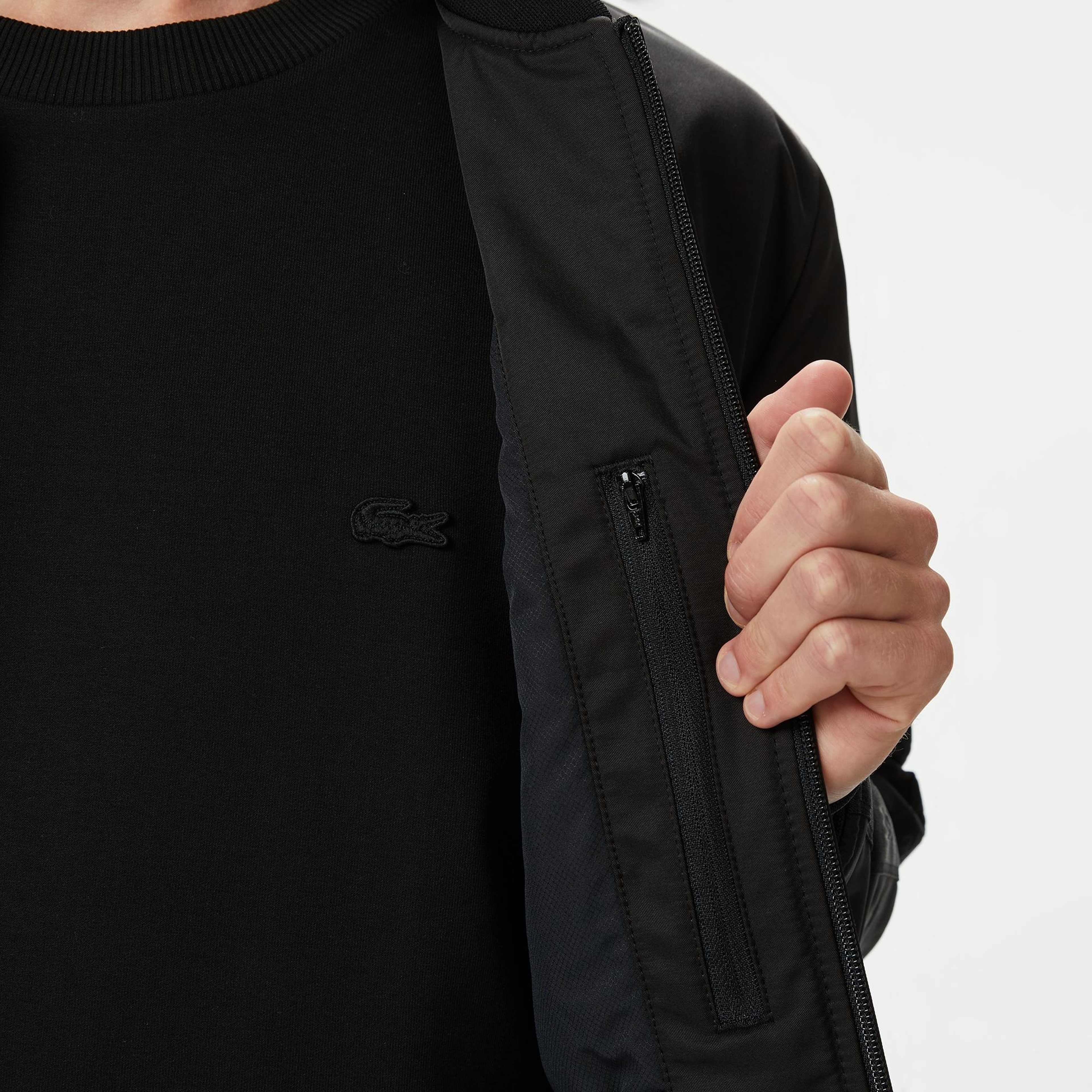 Lacoste Erkek Dik Yaka Siyah Bomber Ceket