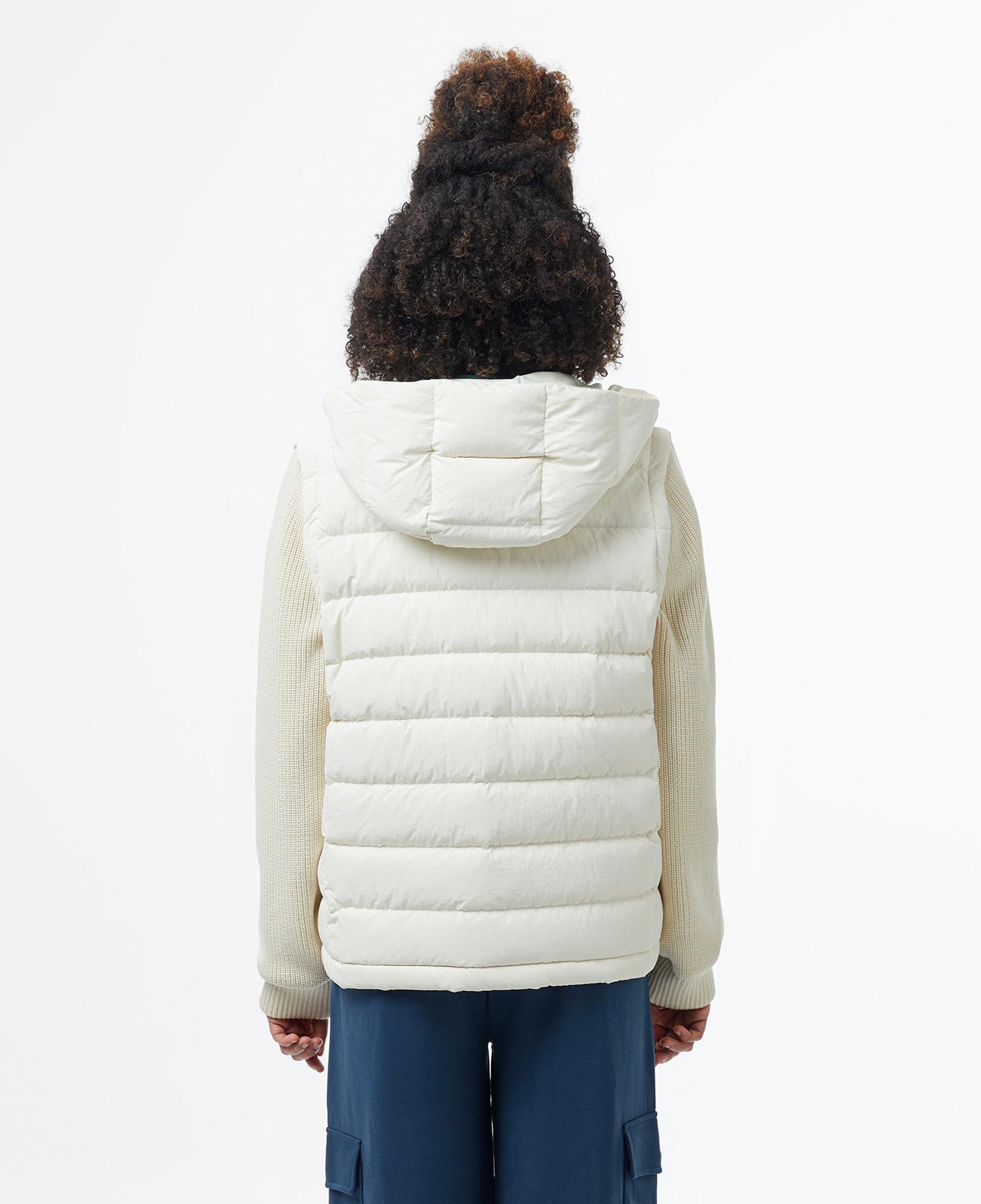 Lacoste Kadın Regular Fit Uzun Kollu Kapüşonlu Beyaz Yelek