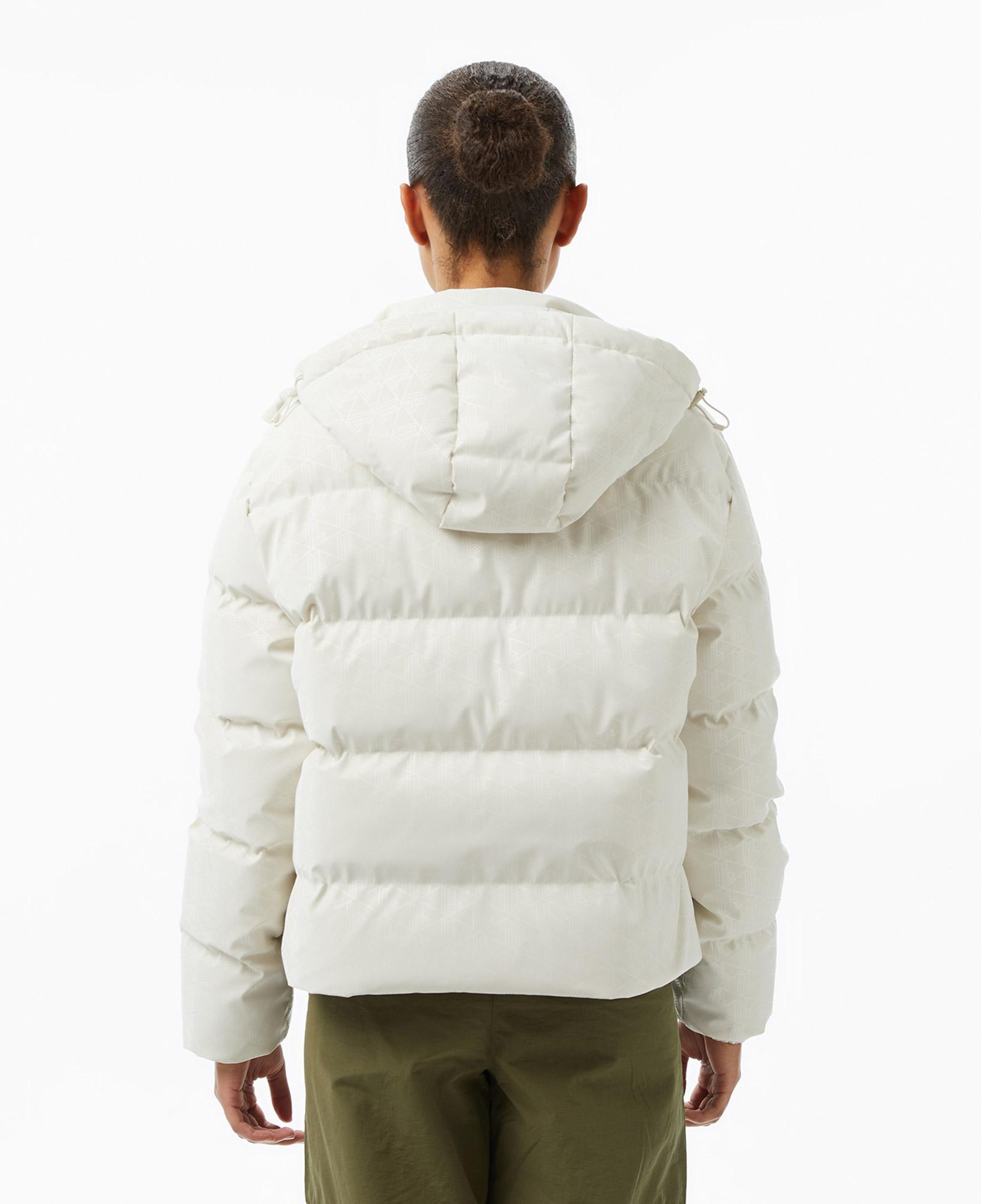 Lacoste Kadın Kapüşonlu Monogram Beyaz Mont