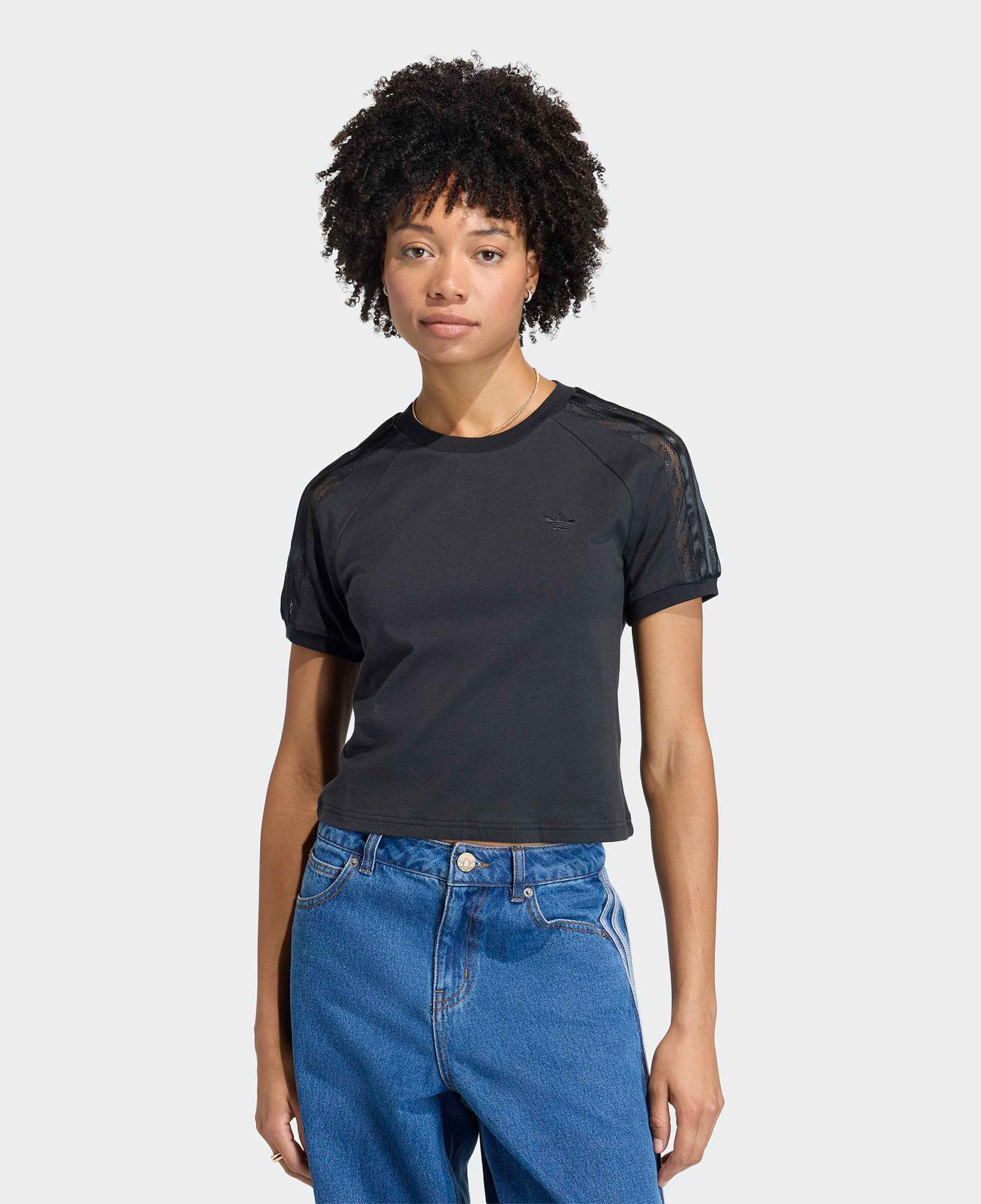 adidas Lace Cali Kadın Siyah Crop T-Shirt