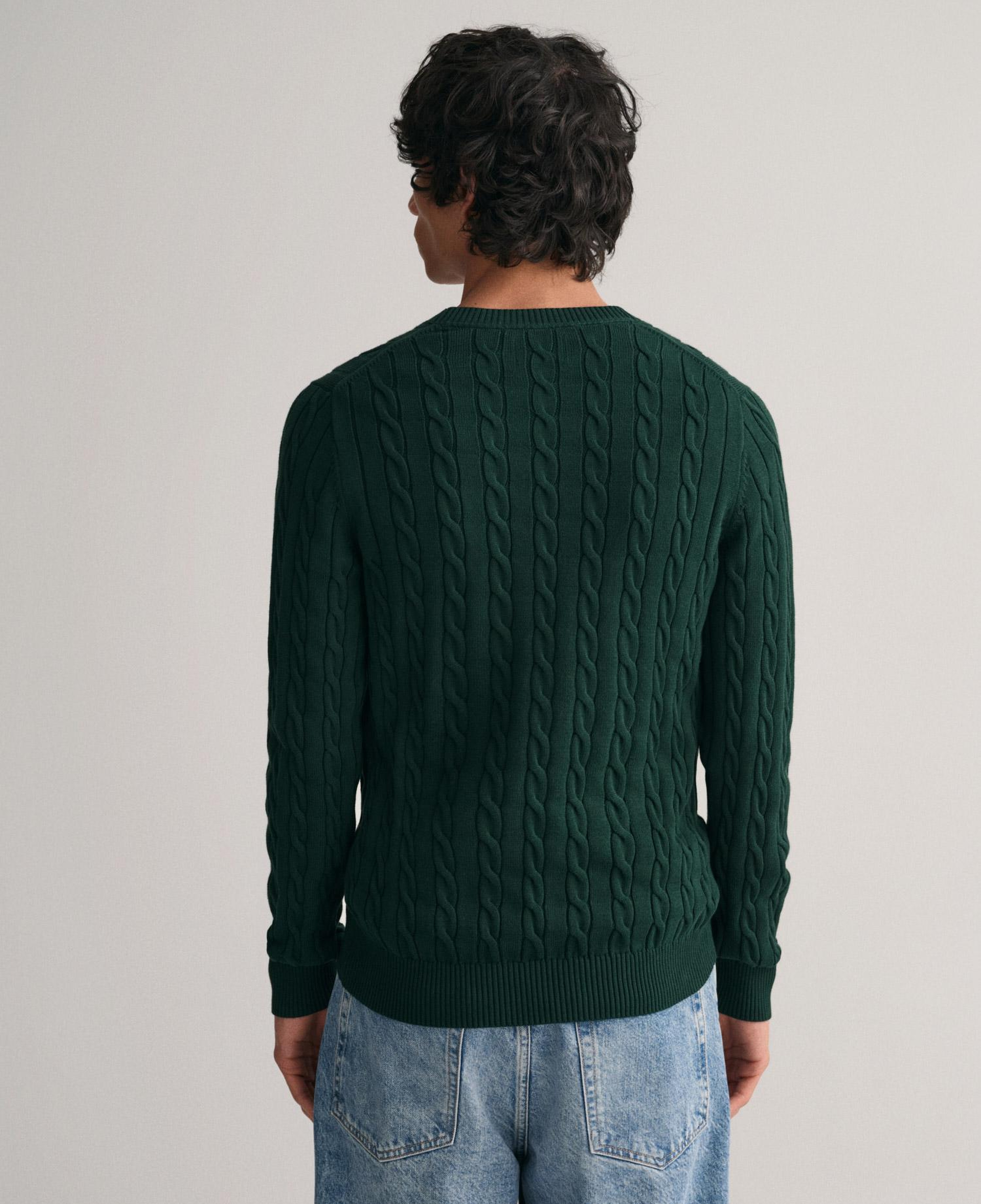 GANT Erkek Yeşil Regular Fit Bisiklet Yaka Kazak