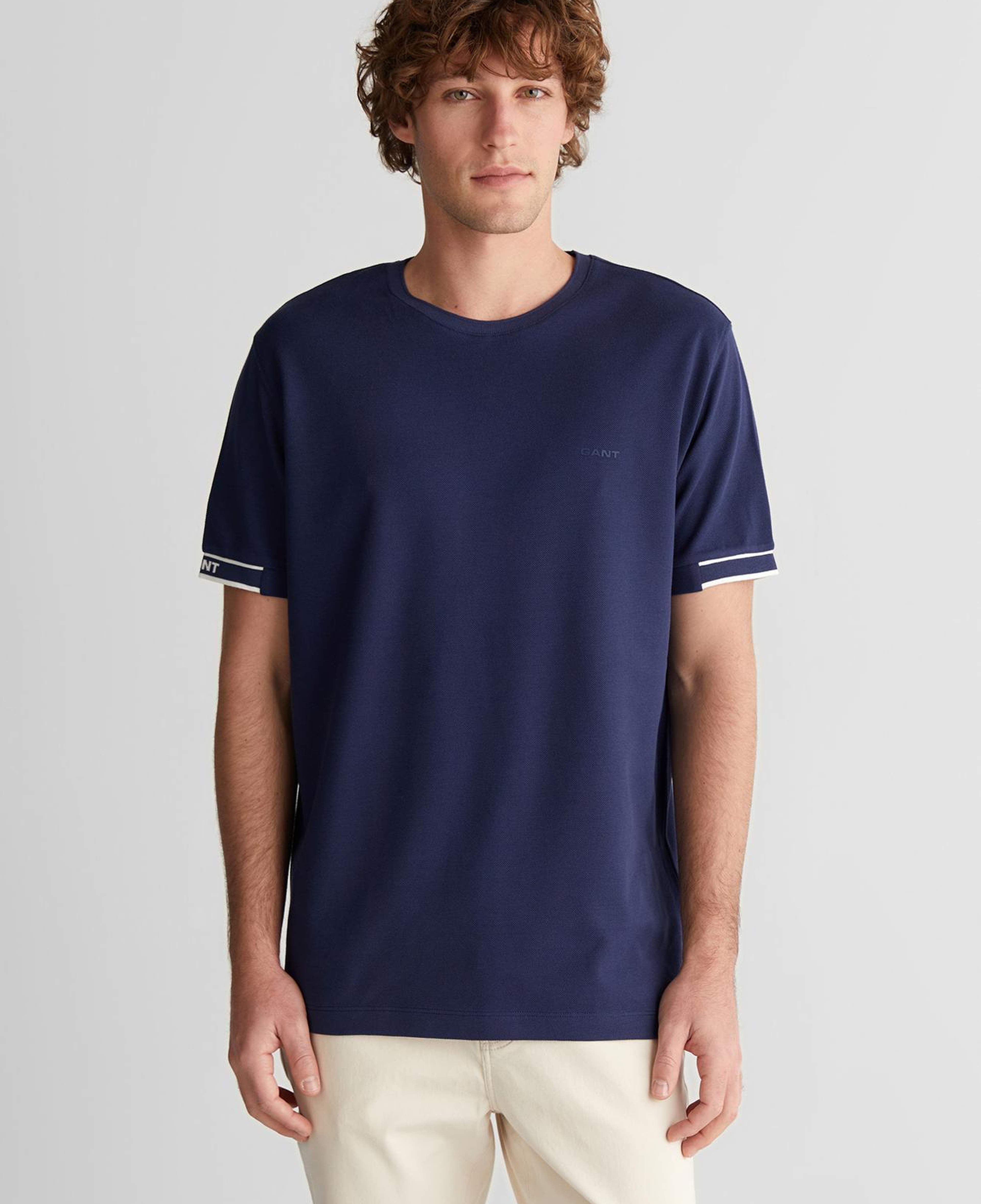 GANT Erkek Lacivert Baskılı Kısa Kollu T-Shirt
