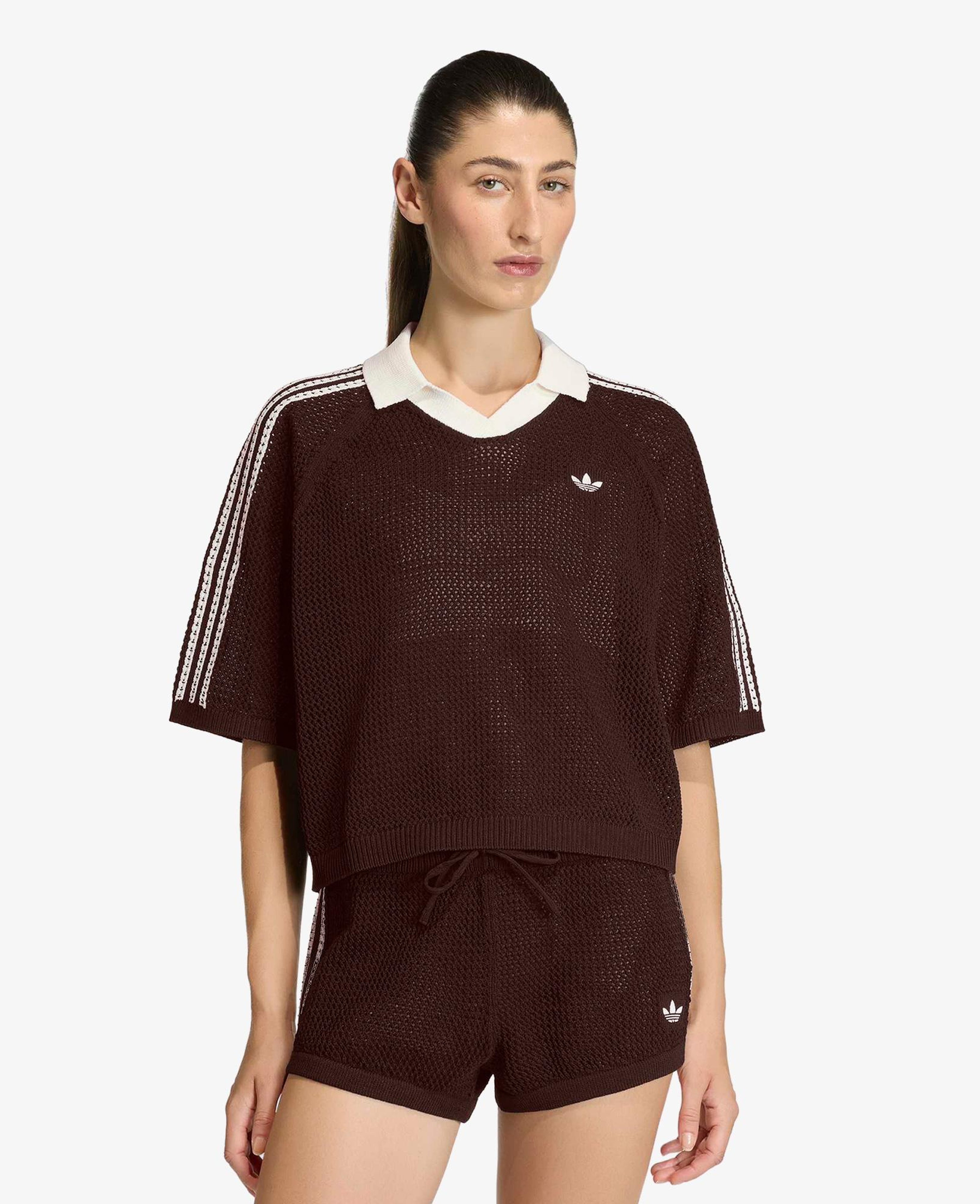 adidas Crochet Kadın Kahverengi Polo