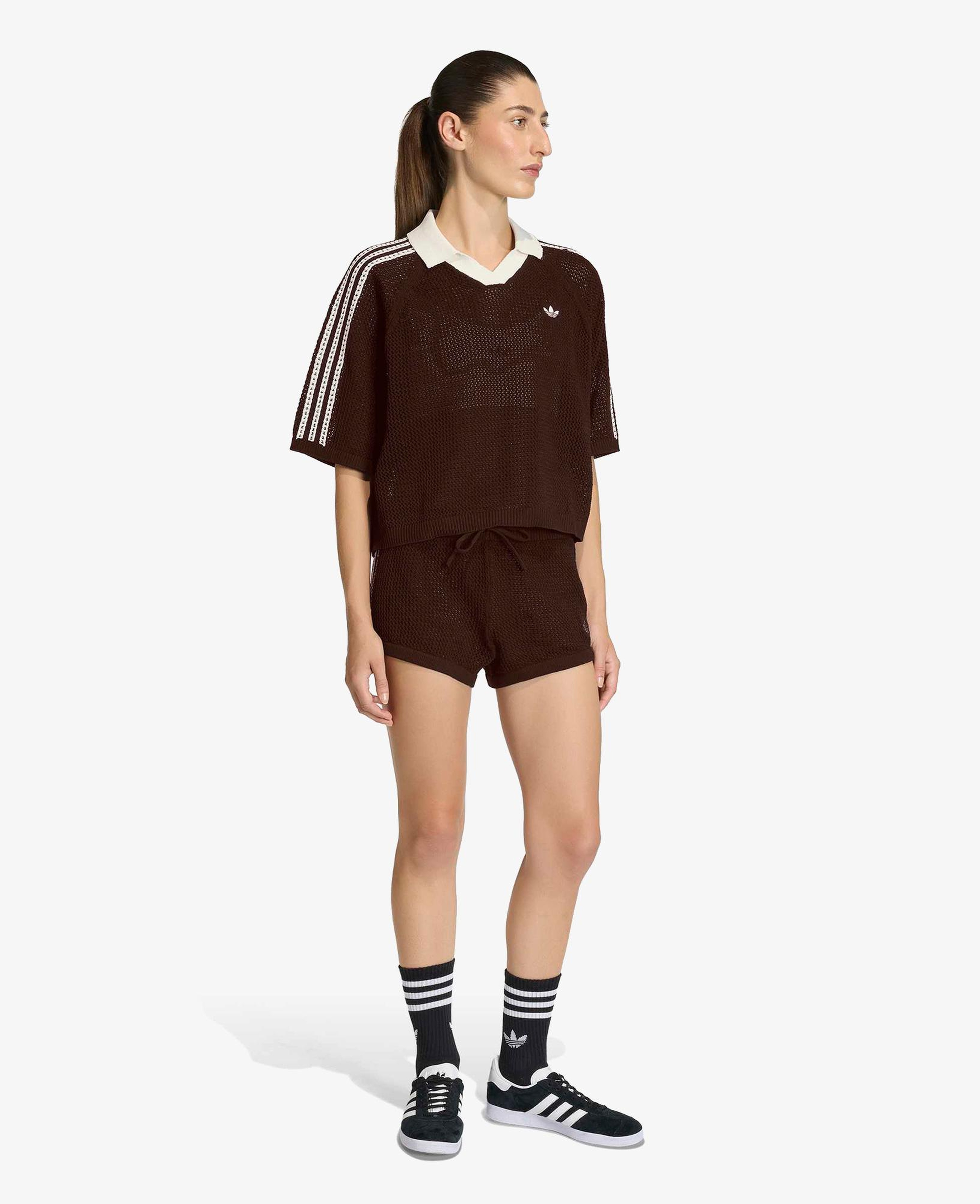 adidas Crochet Kadın Kahverengi Polo