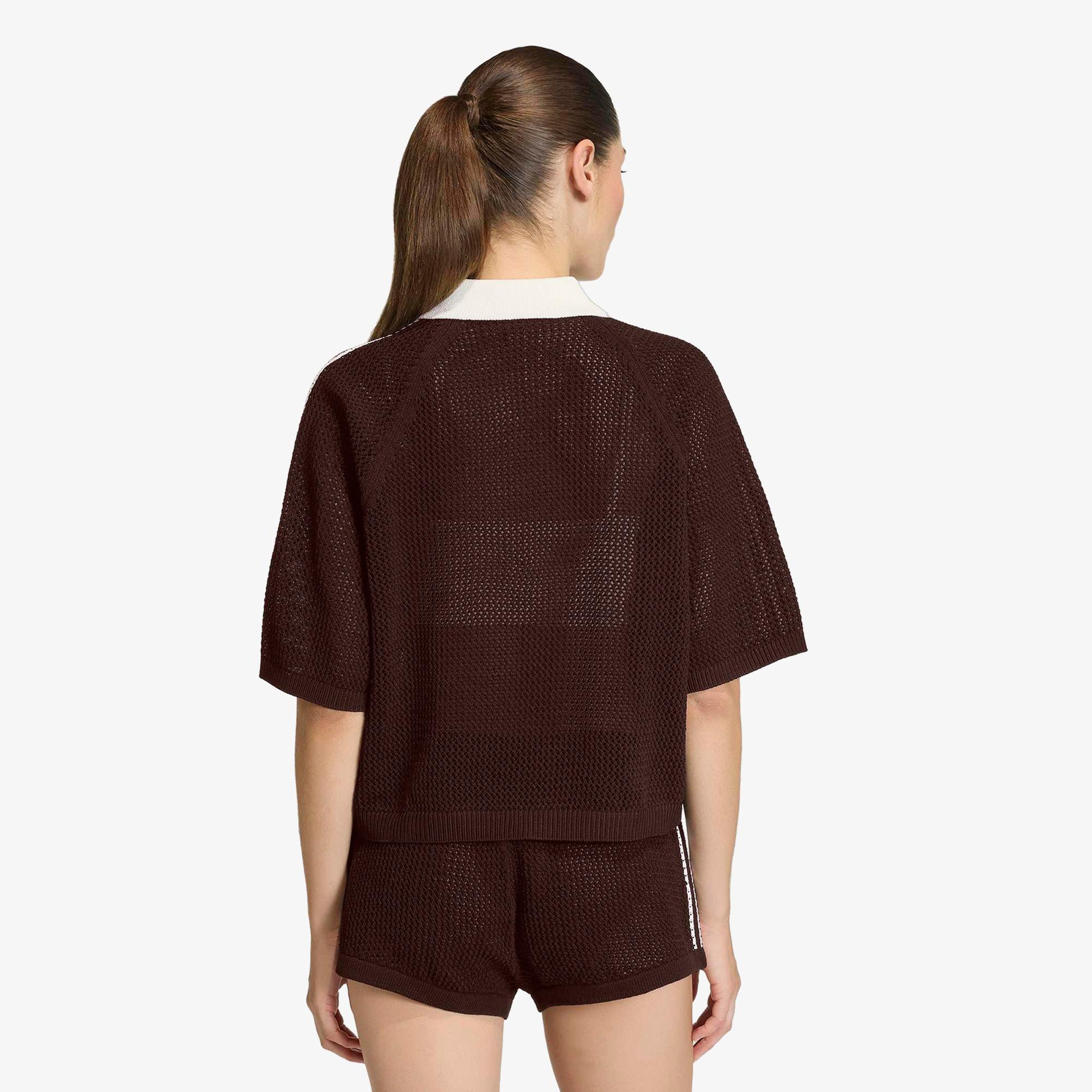 adidas Crochet Kadın Kahverengi Polo