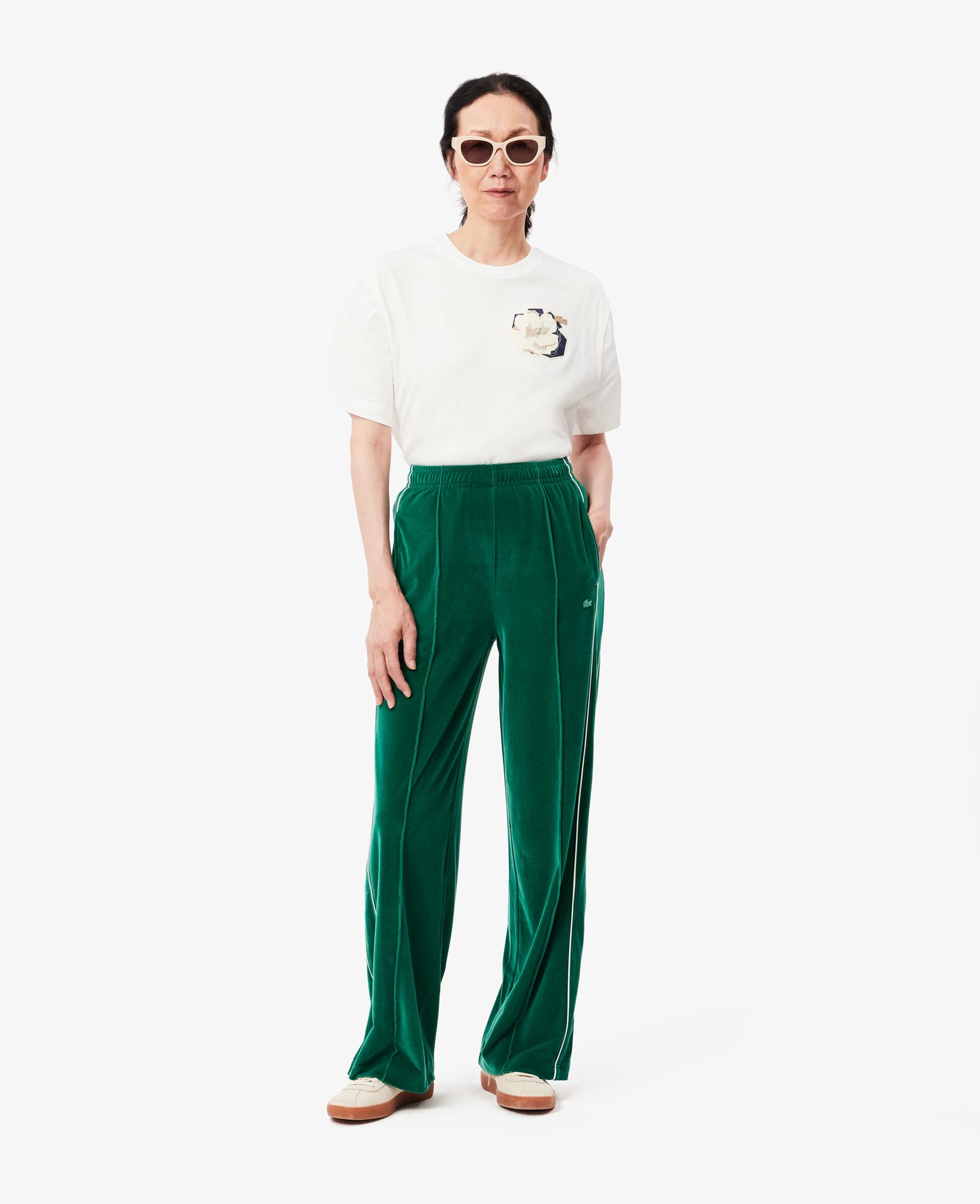 Lacoste Kadın Relaxed Fit Kadife Koyu Yeşil Eşofman Altı