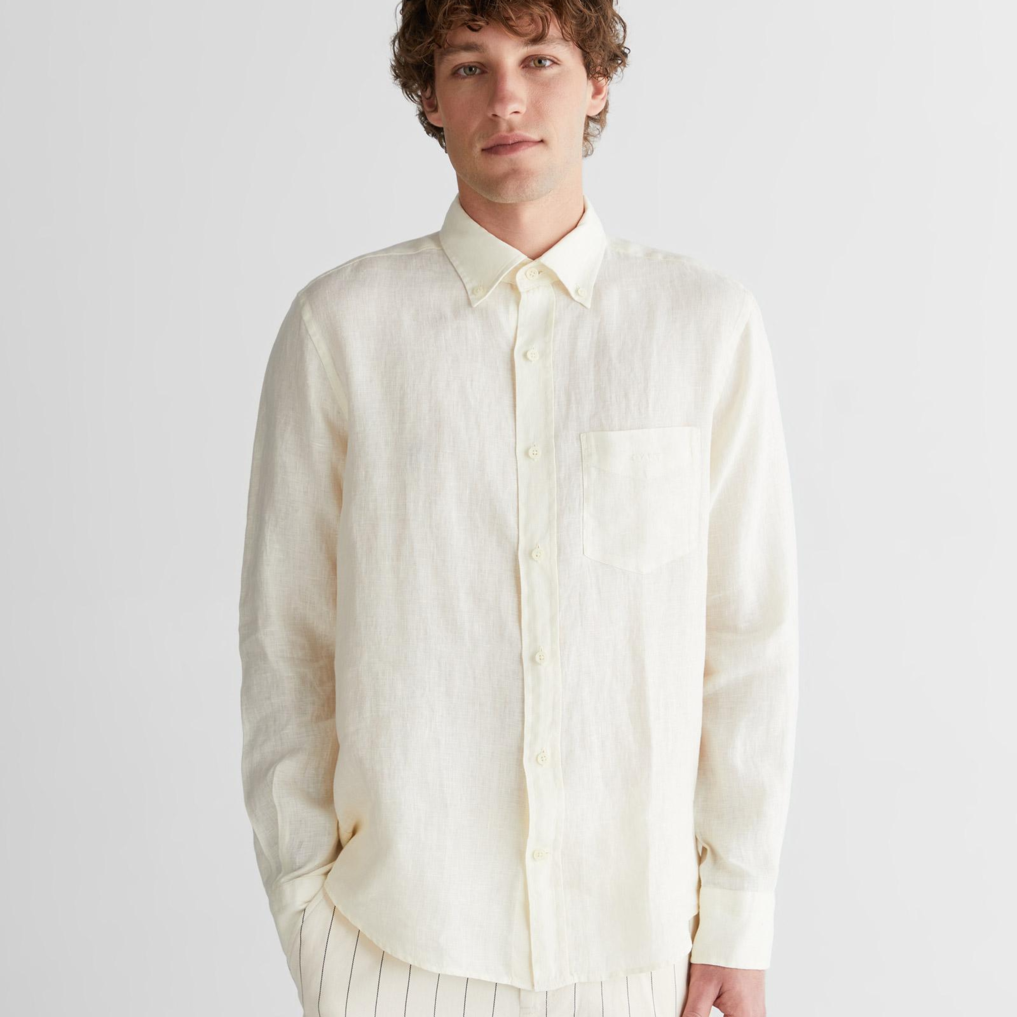 GANT Erkek Beyaz Regular Fit Gömlek