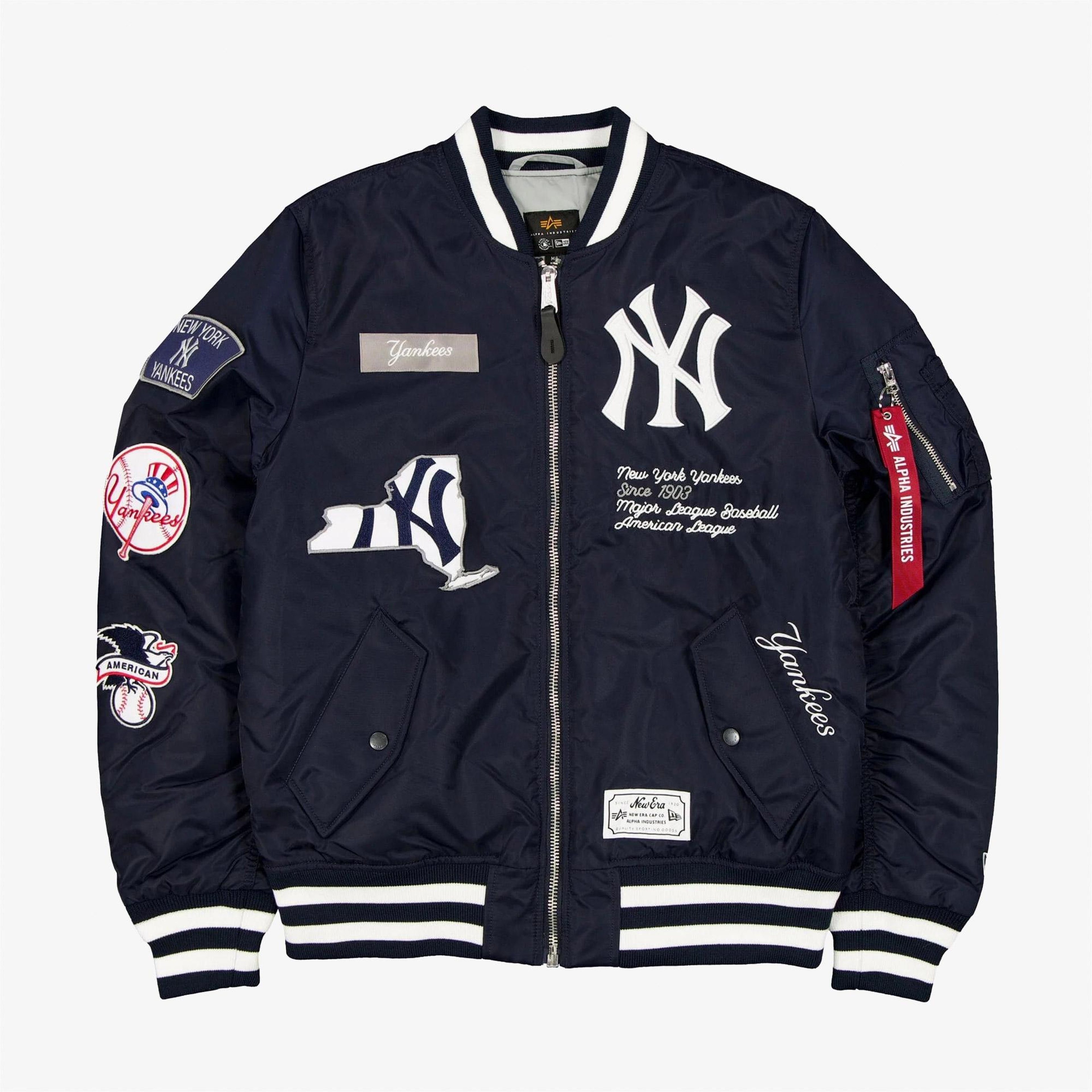 New Era x Alpha Industries New York Yankees Erkek Lacivert Bomber Ceket