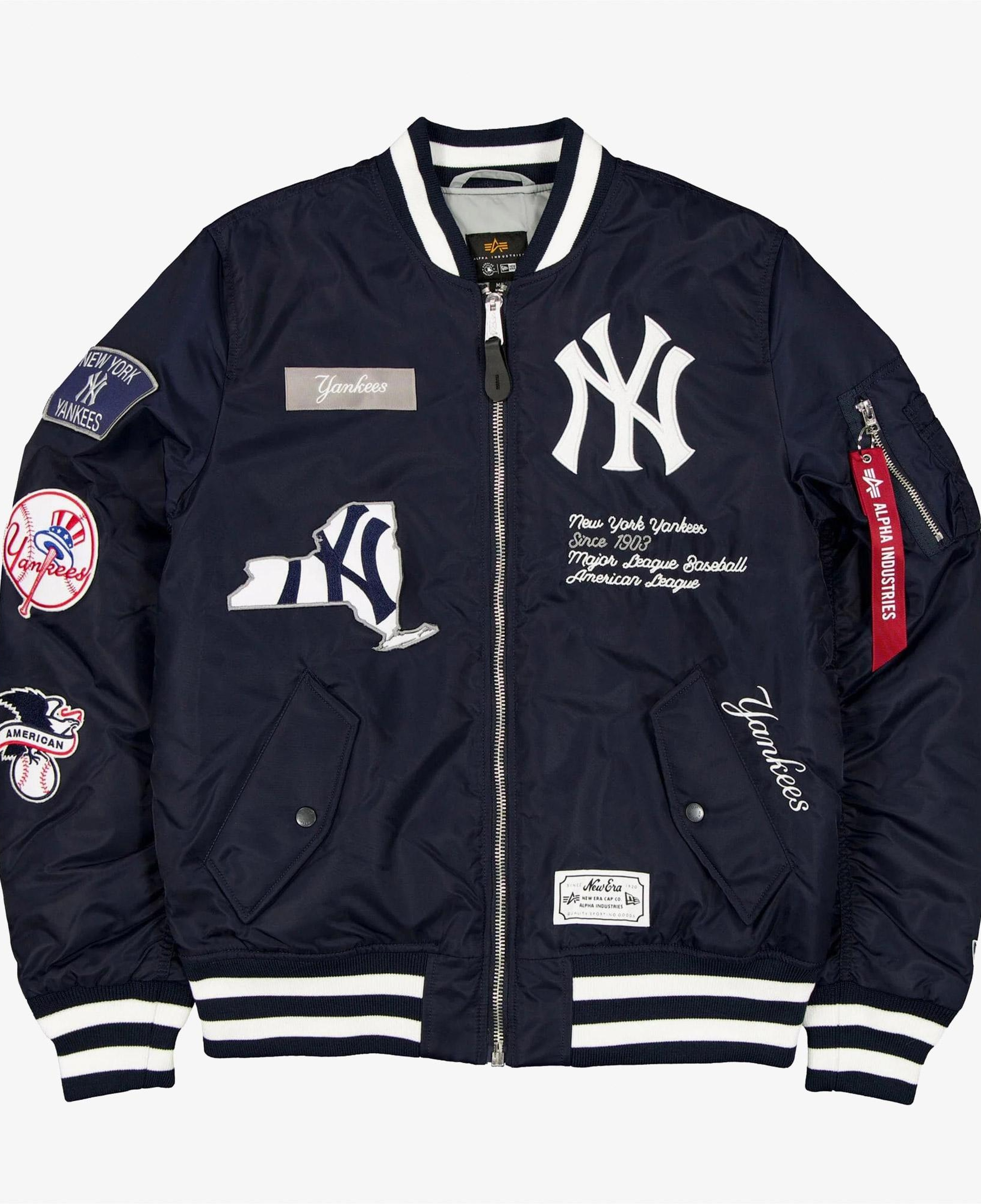 New Era x Alpha Industries New York Yankees Erkek Lacivert Bomber Ceket