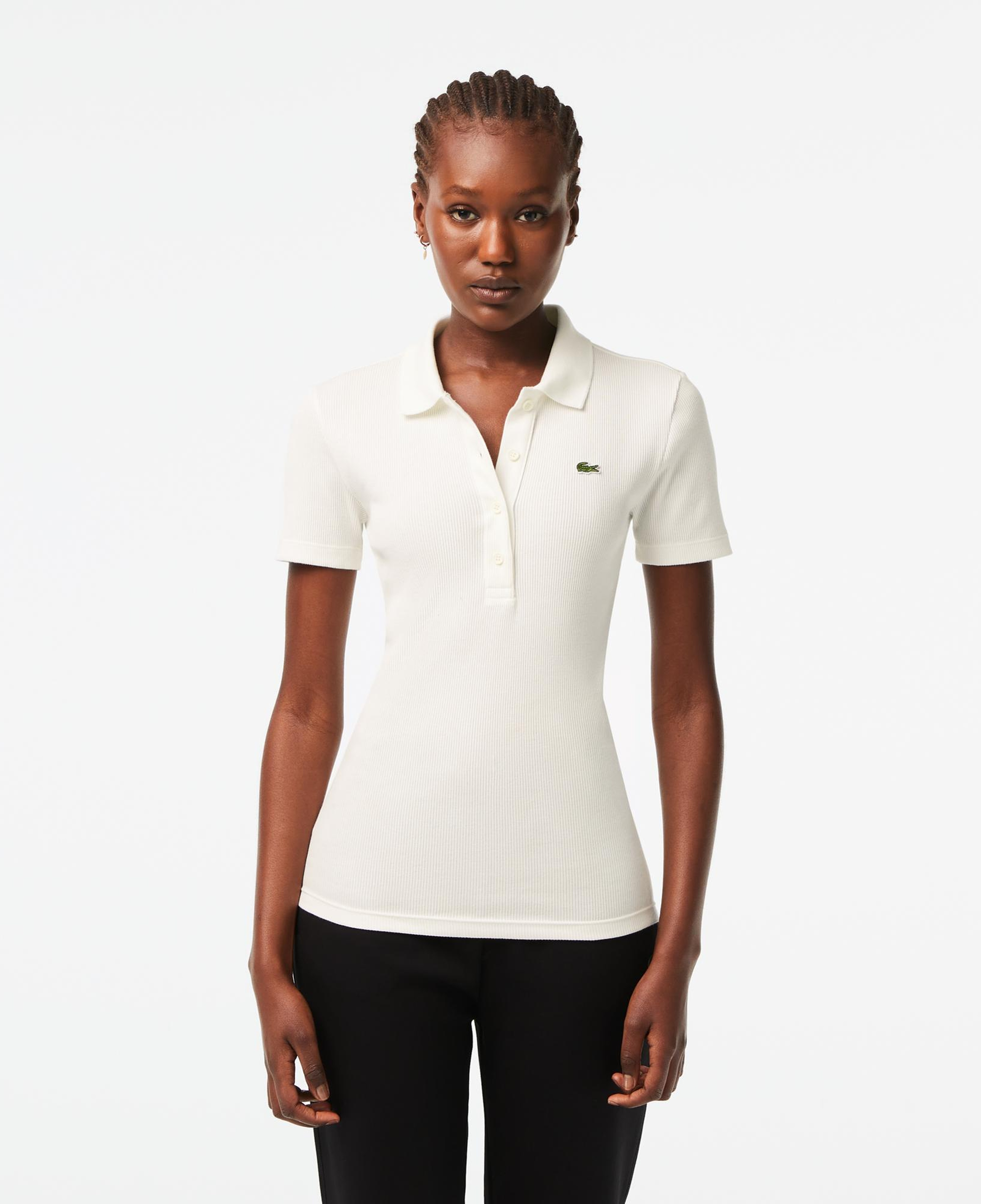 Lacoste L.12.D Kadın Slim Fit Beyaz Polo