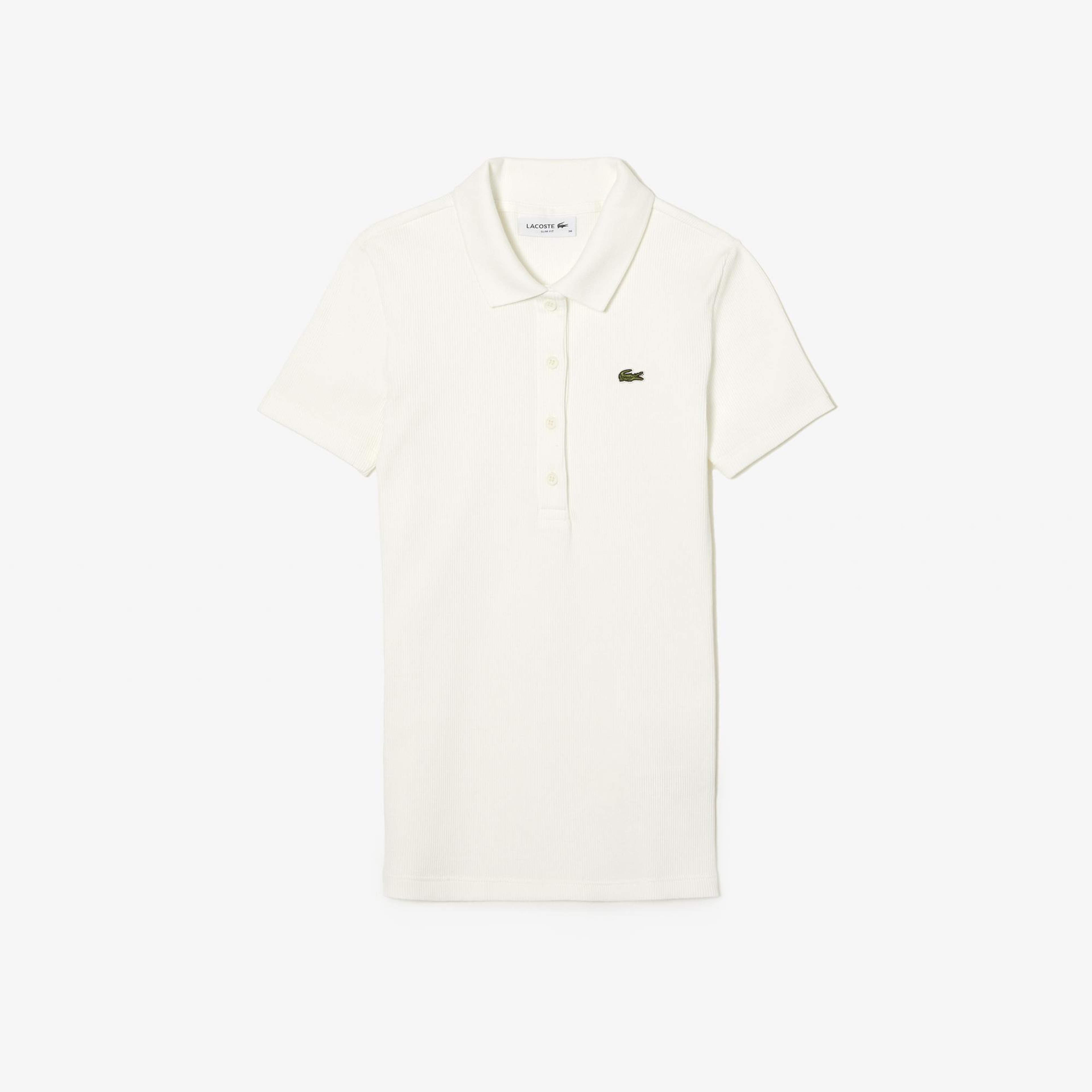 Lacoste L.12.D Kadın Slim Fit Beyaz Polo