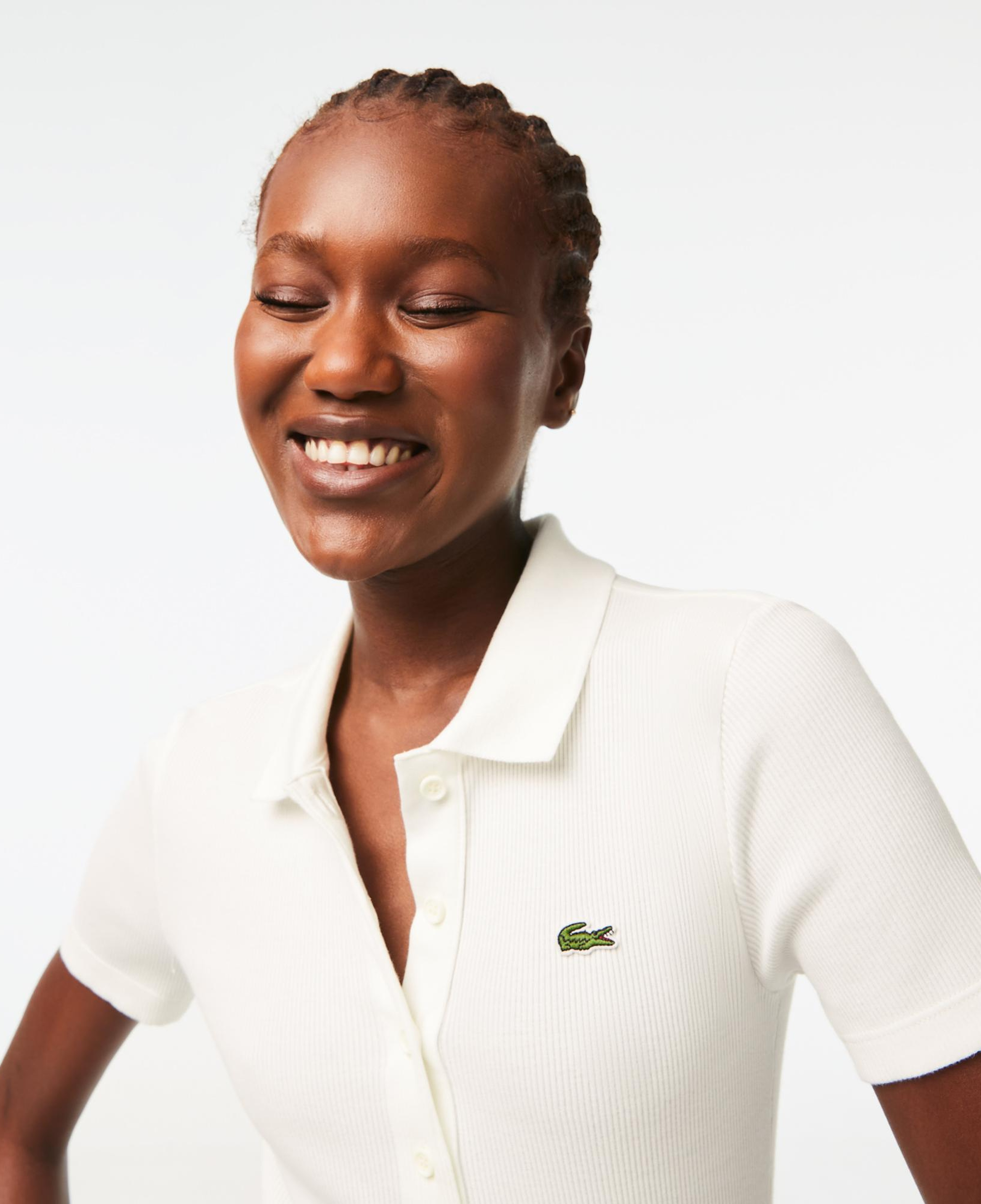 Lacoste L.12.D Kadın Slim Fit Beyaz Polo