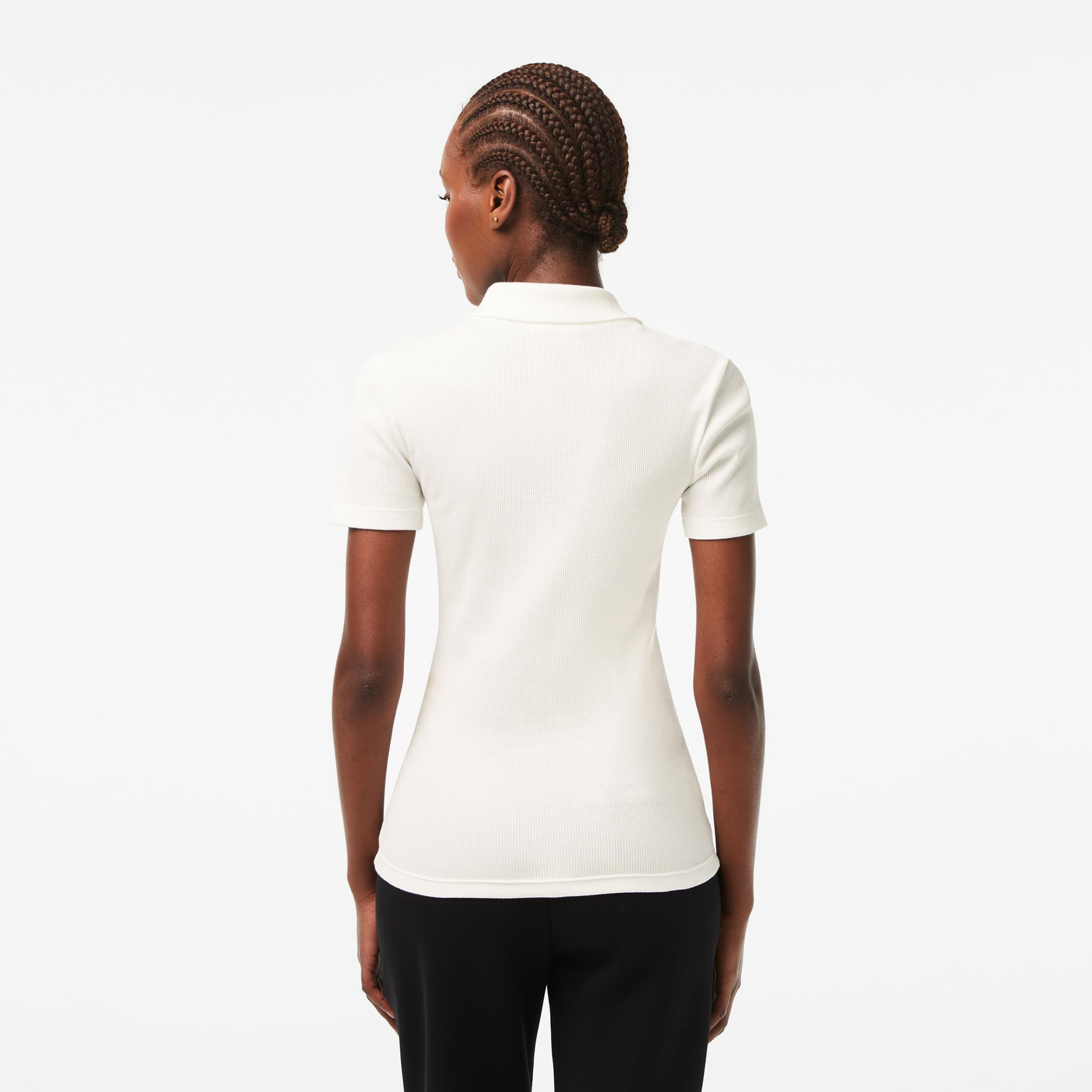 Lacoste L.12.D Kadın Slim Fit Beyaz Polo