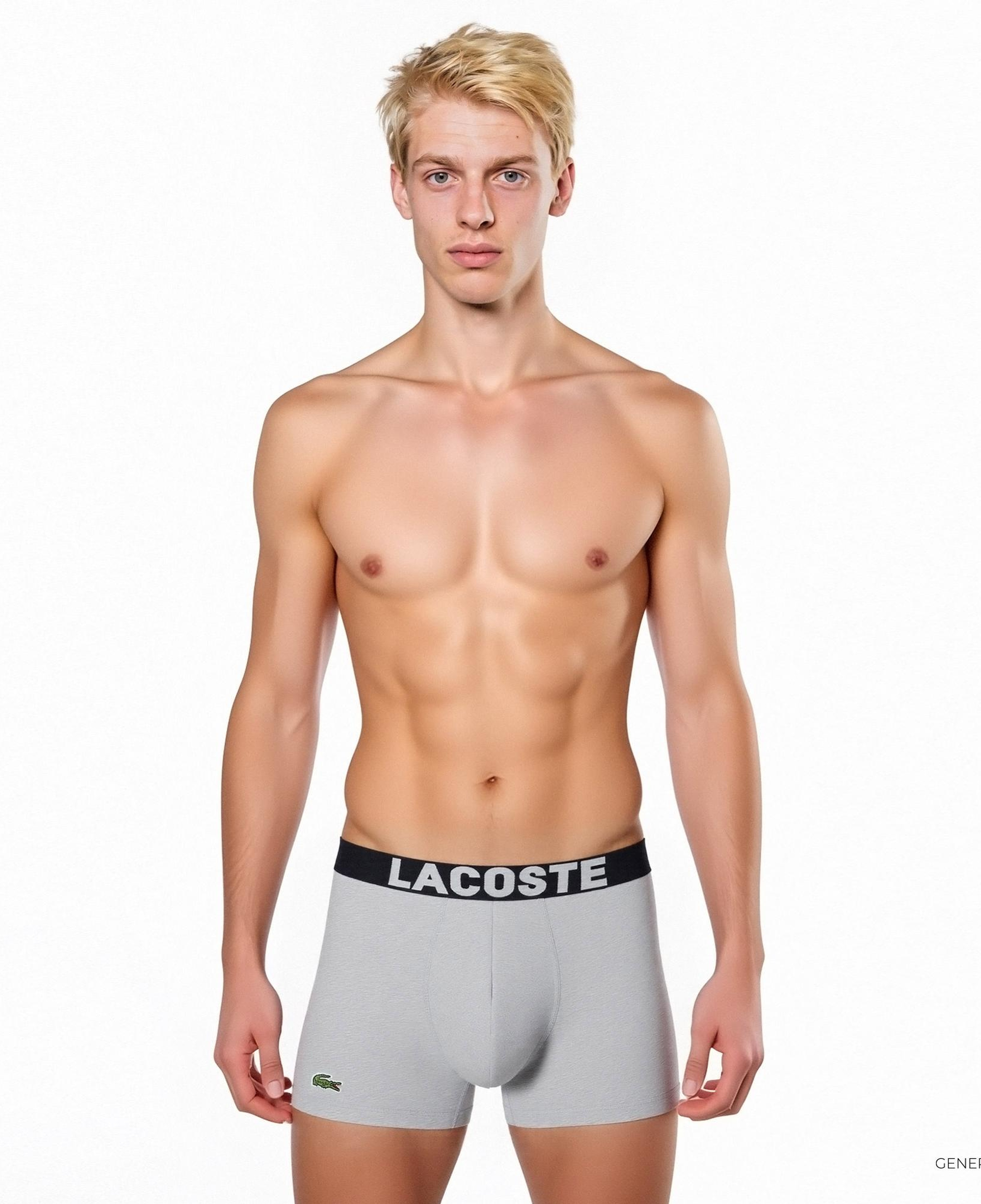 Lacoste Erkek Baskılı 3'lü Renkli Boxer