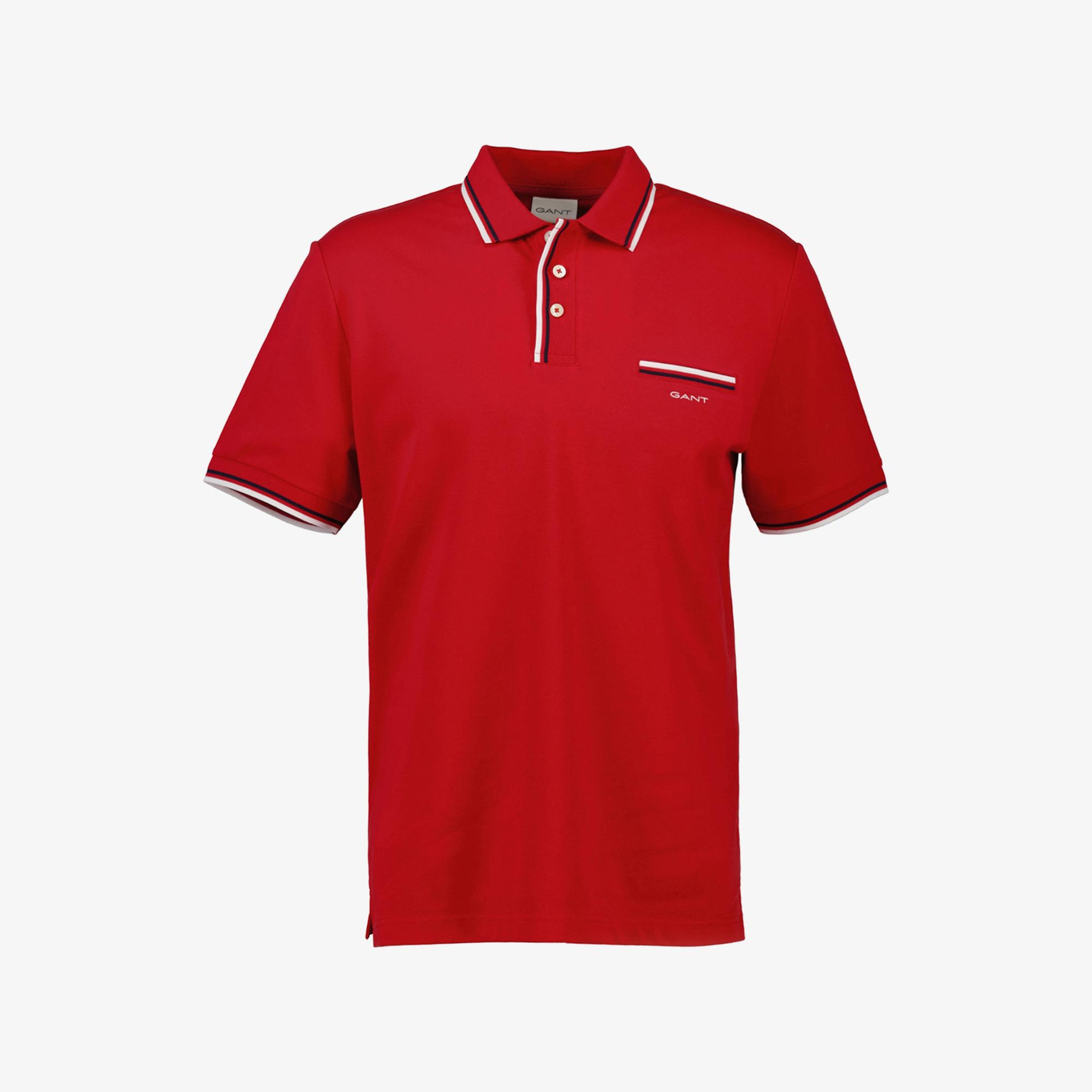 GANT Erkek Kırmızı Regular Fit Çizgili Polo