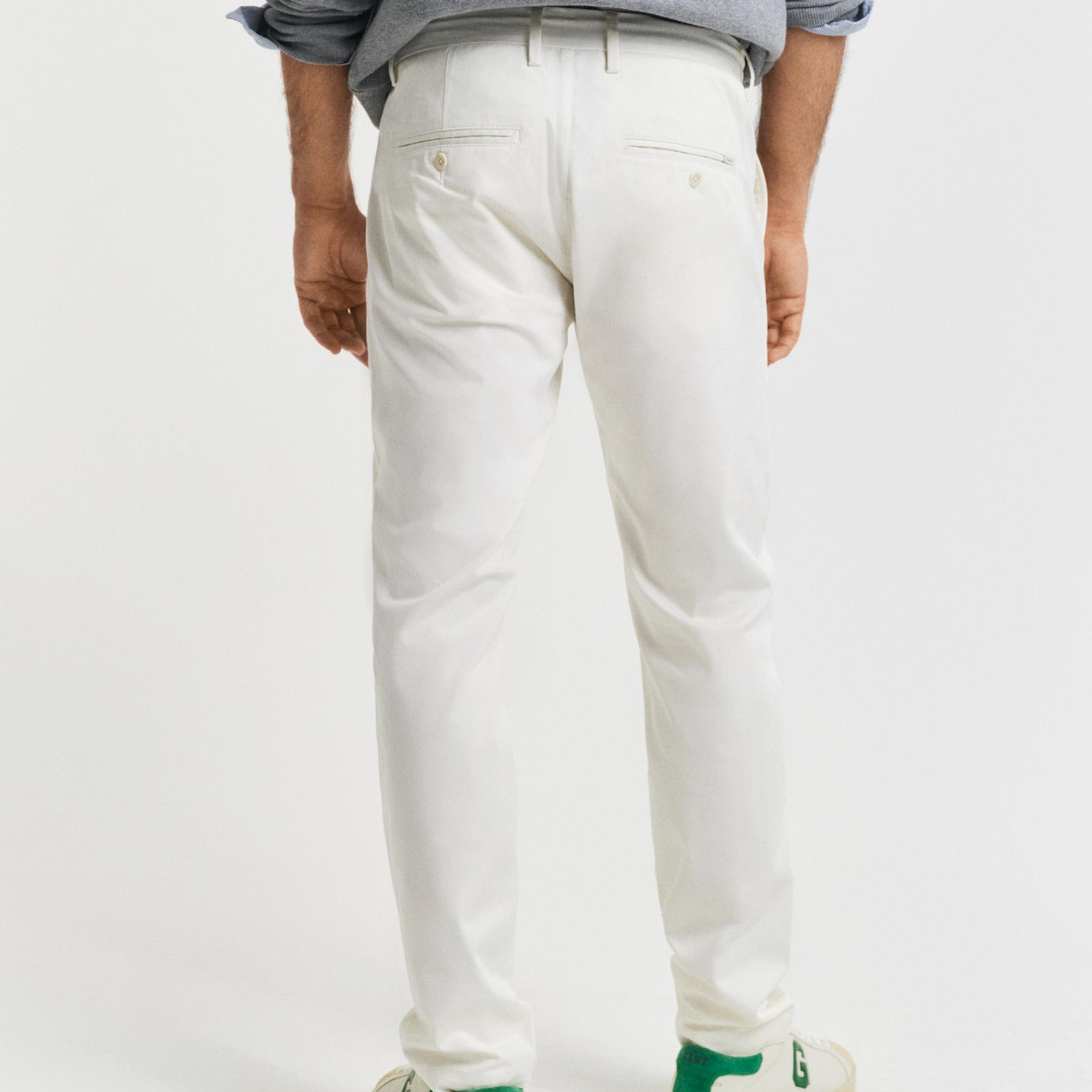 GANT Erkek Beyaz Slim Fit Pantolon