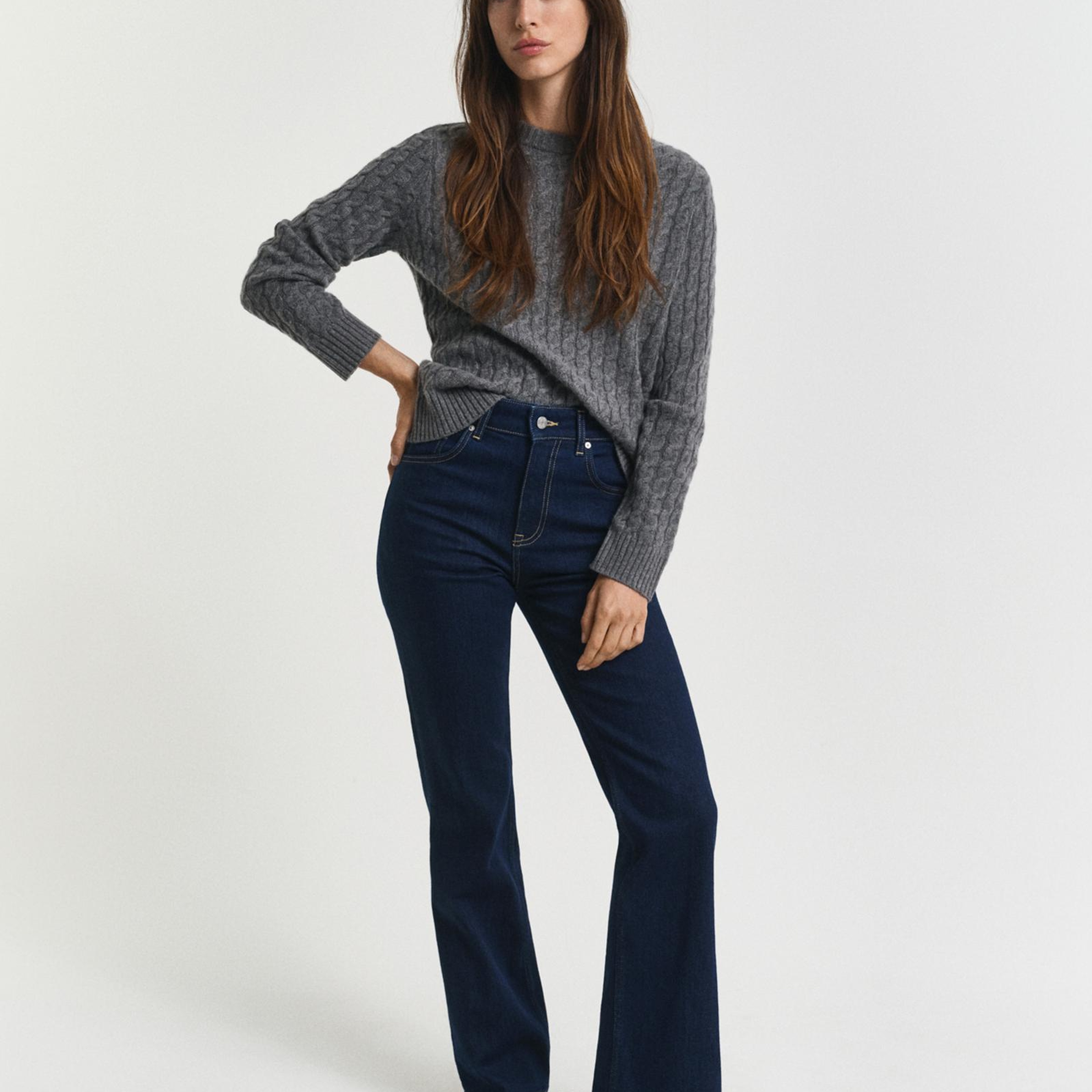 GANT Kadın Lacivert Slim Fit Flare Jean