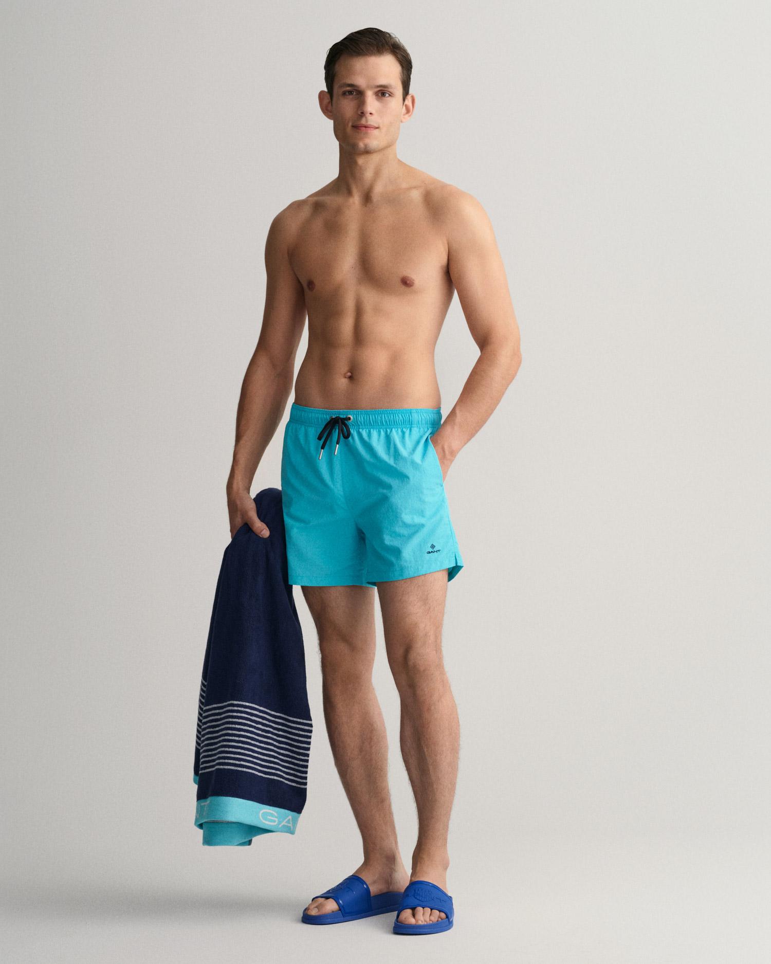 GANT Erkek Mavi Classic Fit Mayo Şort