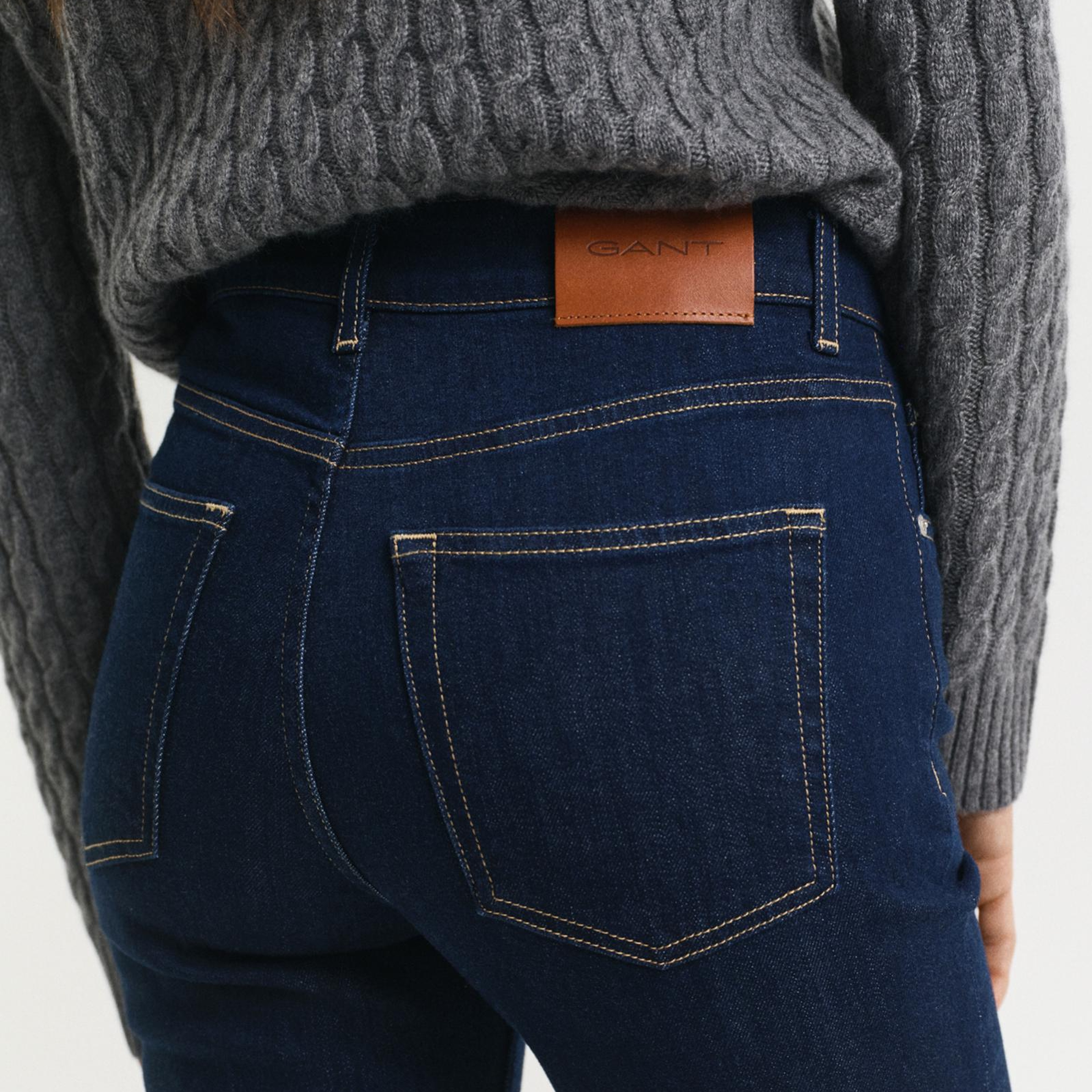 GANT Kadın Lacivert Slim Fit Flare Jean