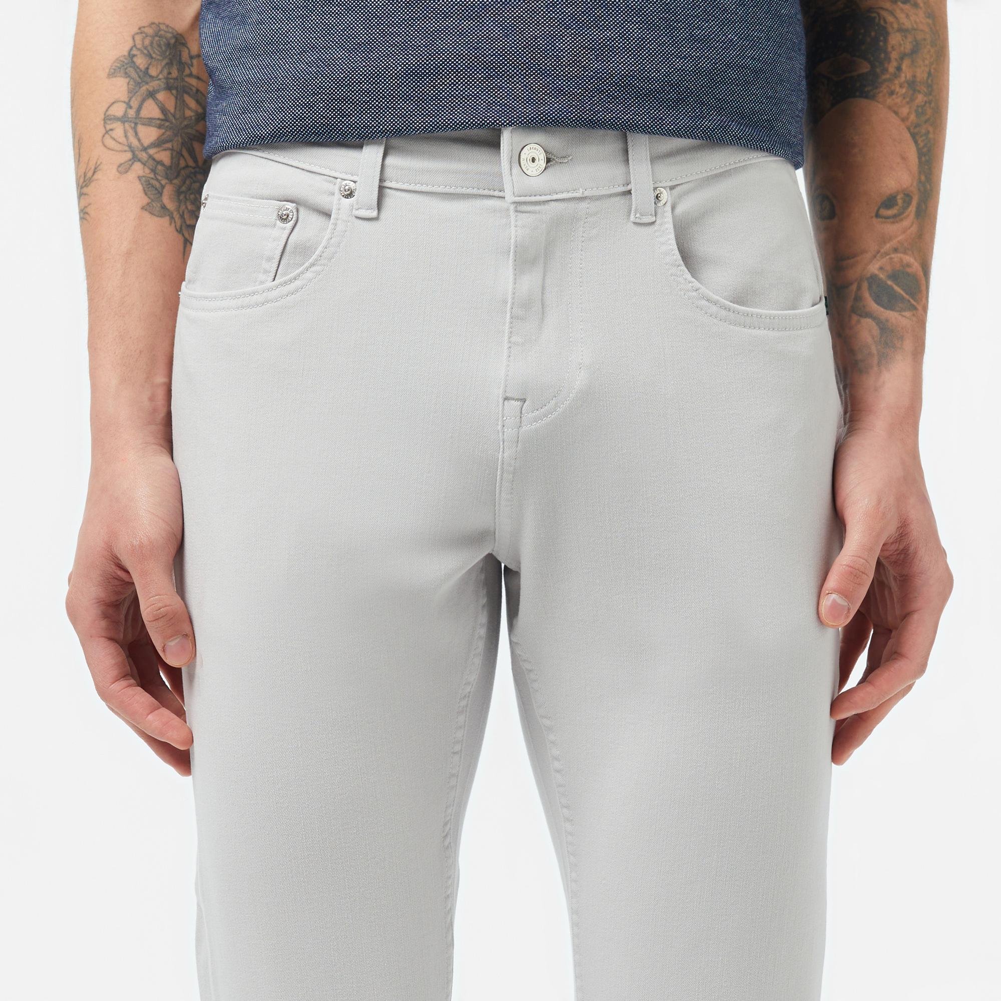 Erkek Slim Fit Gri Jean Pantolon