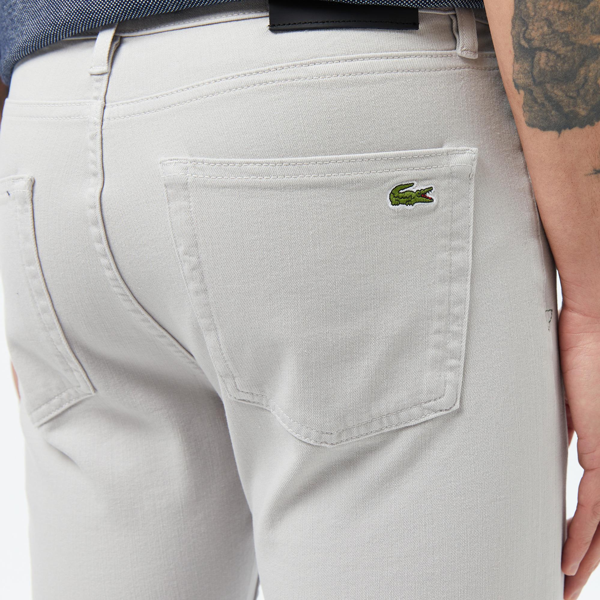 Erkek Slim Fit Gri Jean Pantolon