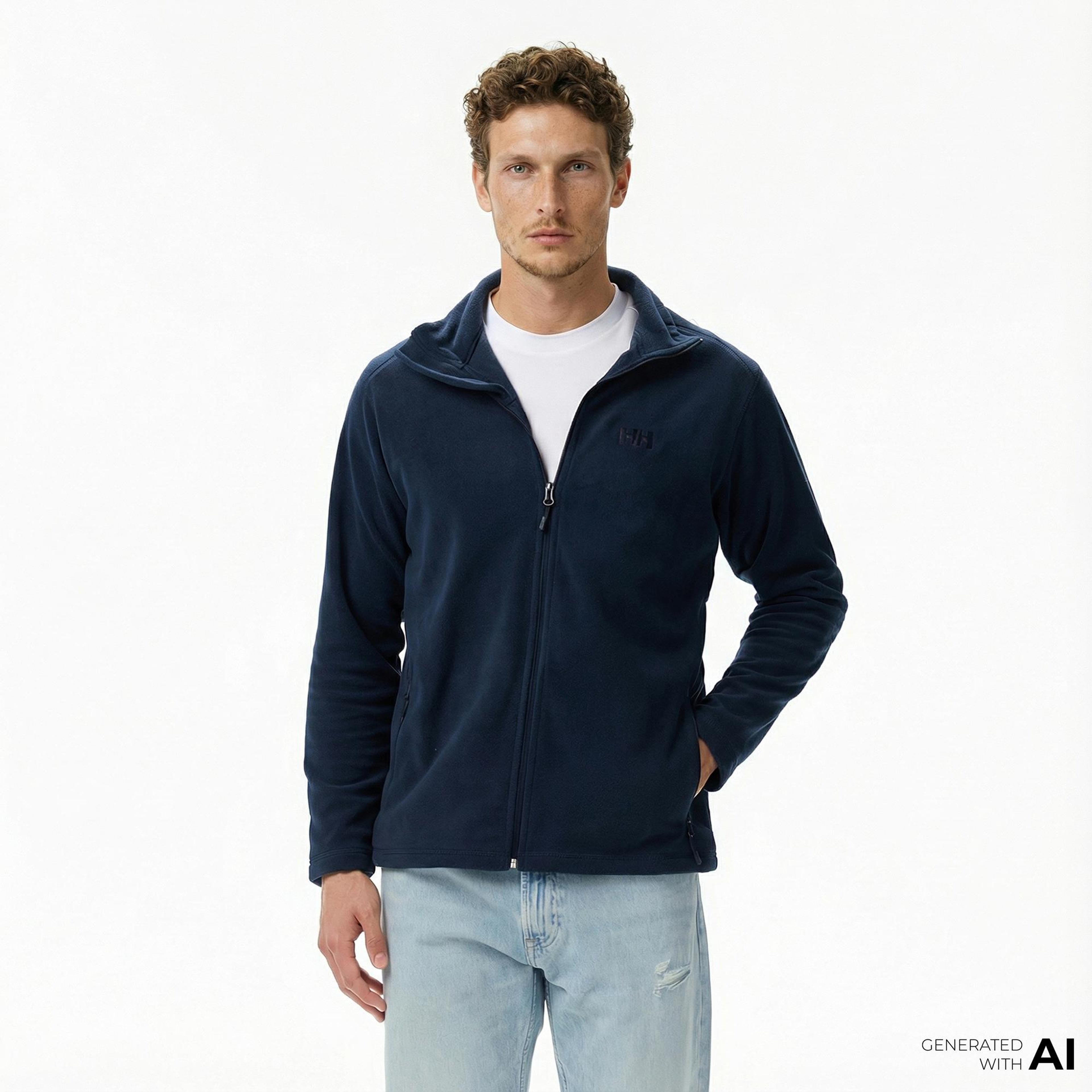 Helly Hansen Fullzip Erkek Lacivert Outdoor Polar Mont