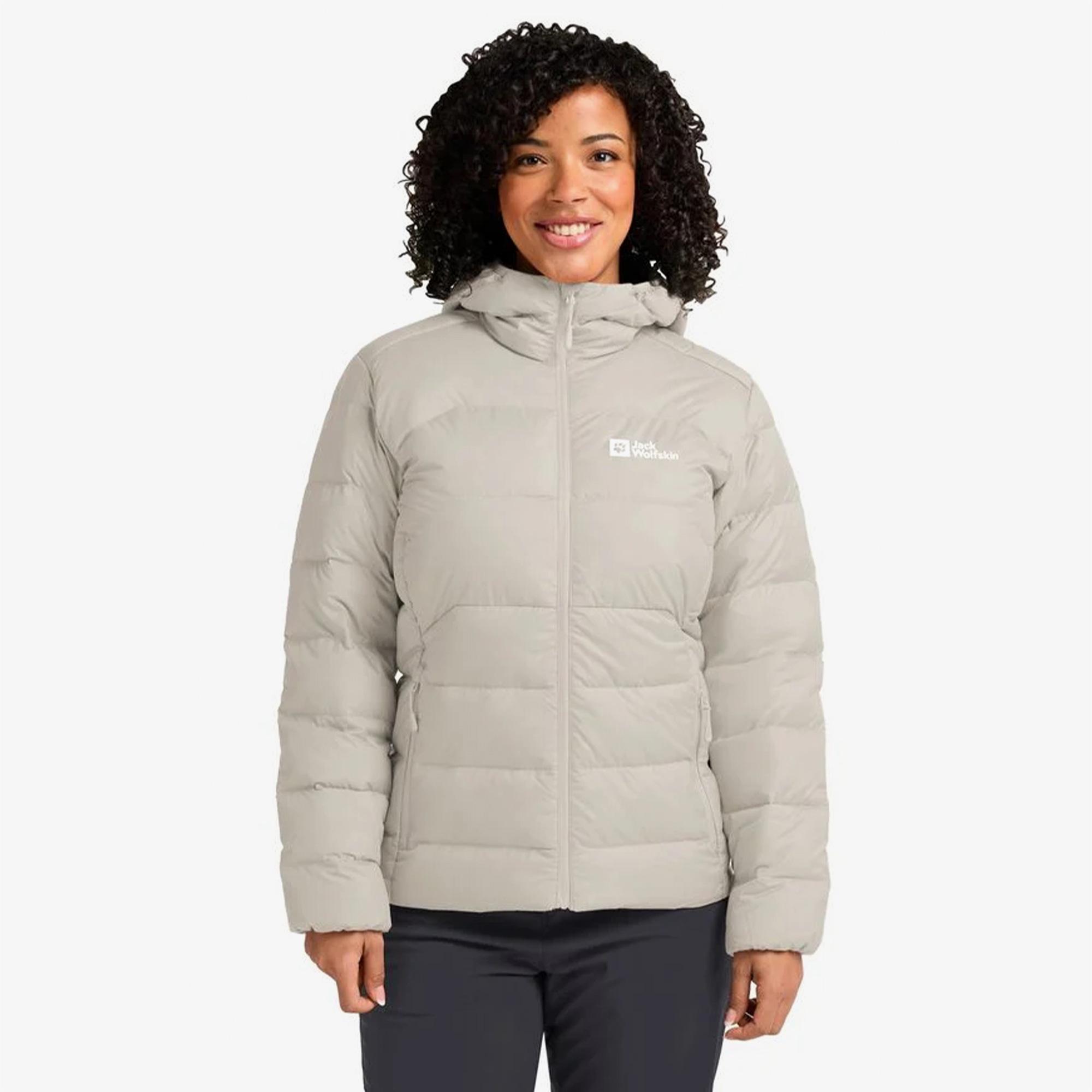 Jack Wolfskin Ather Down Hoody Kadın Gri Mont