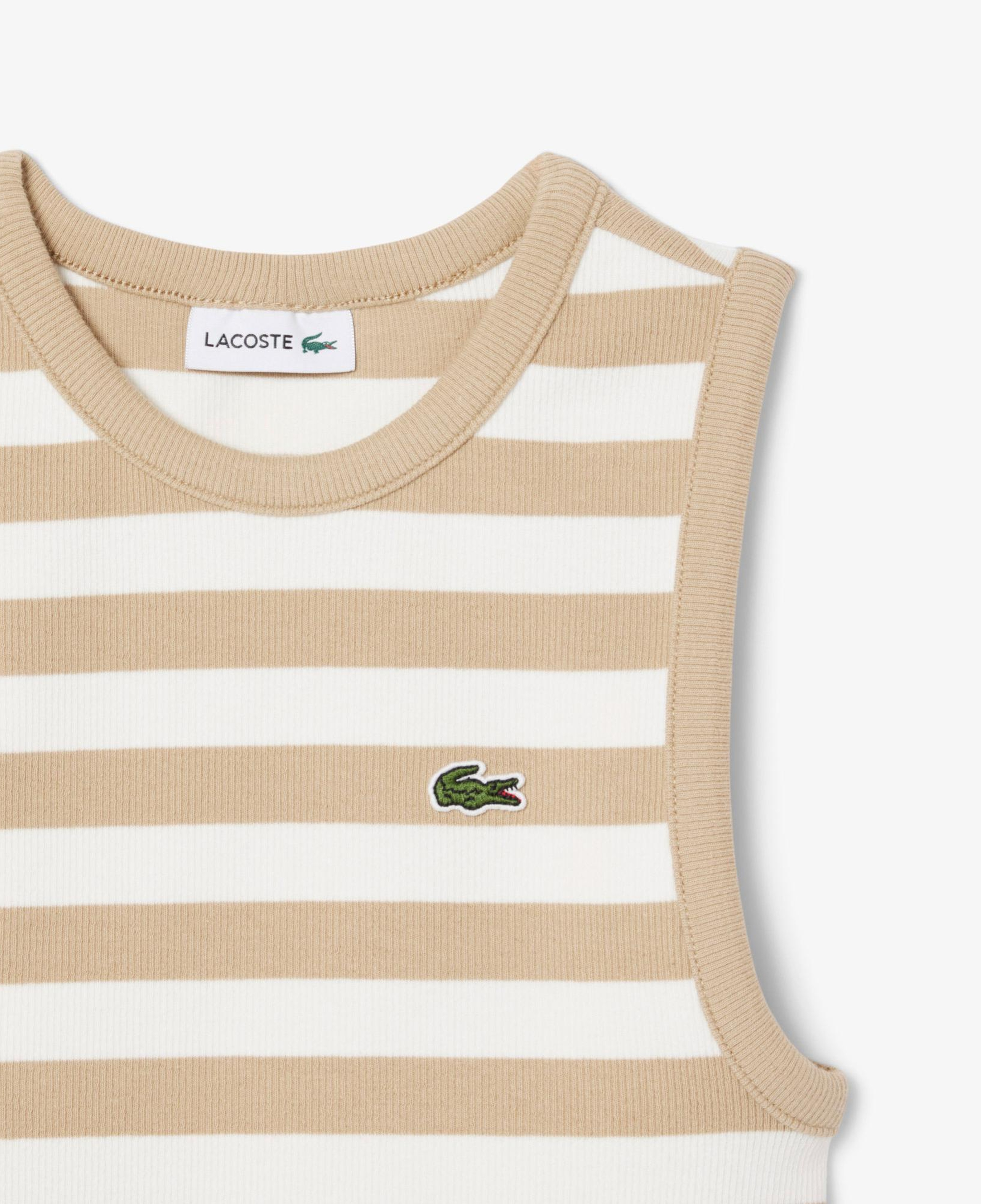 Lacoste Kız Çocuk Kolsuz Bisiklet Yaka Baskılı Kahverengi T-Shirt