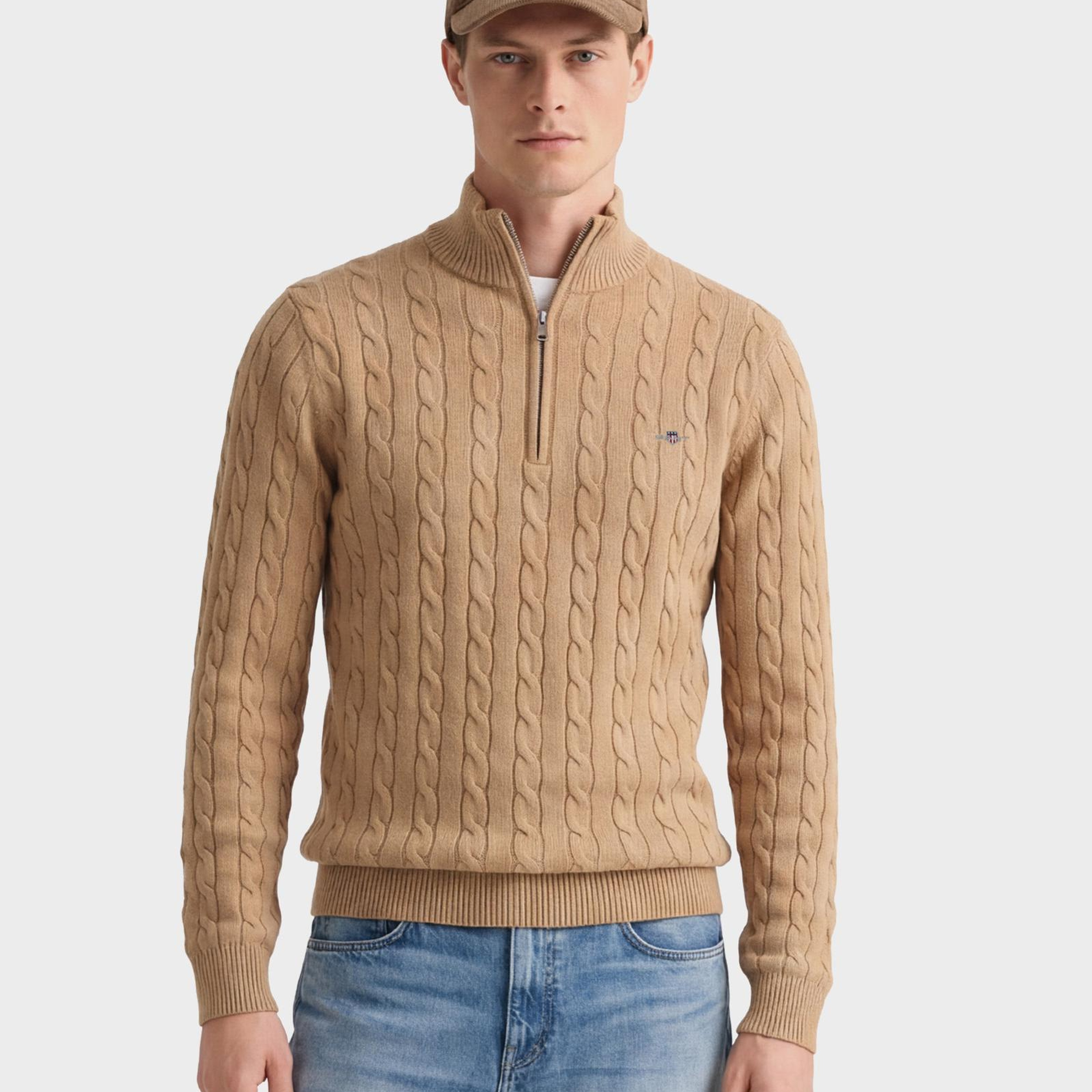 GANT Erkek Krem Regular Fit Örgü Kazak