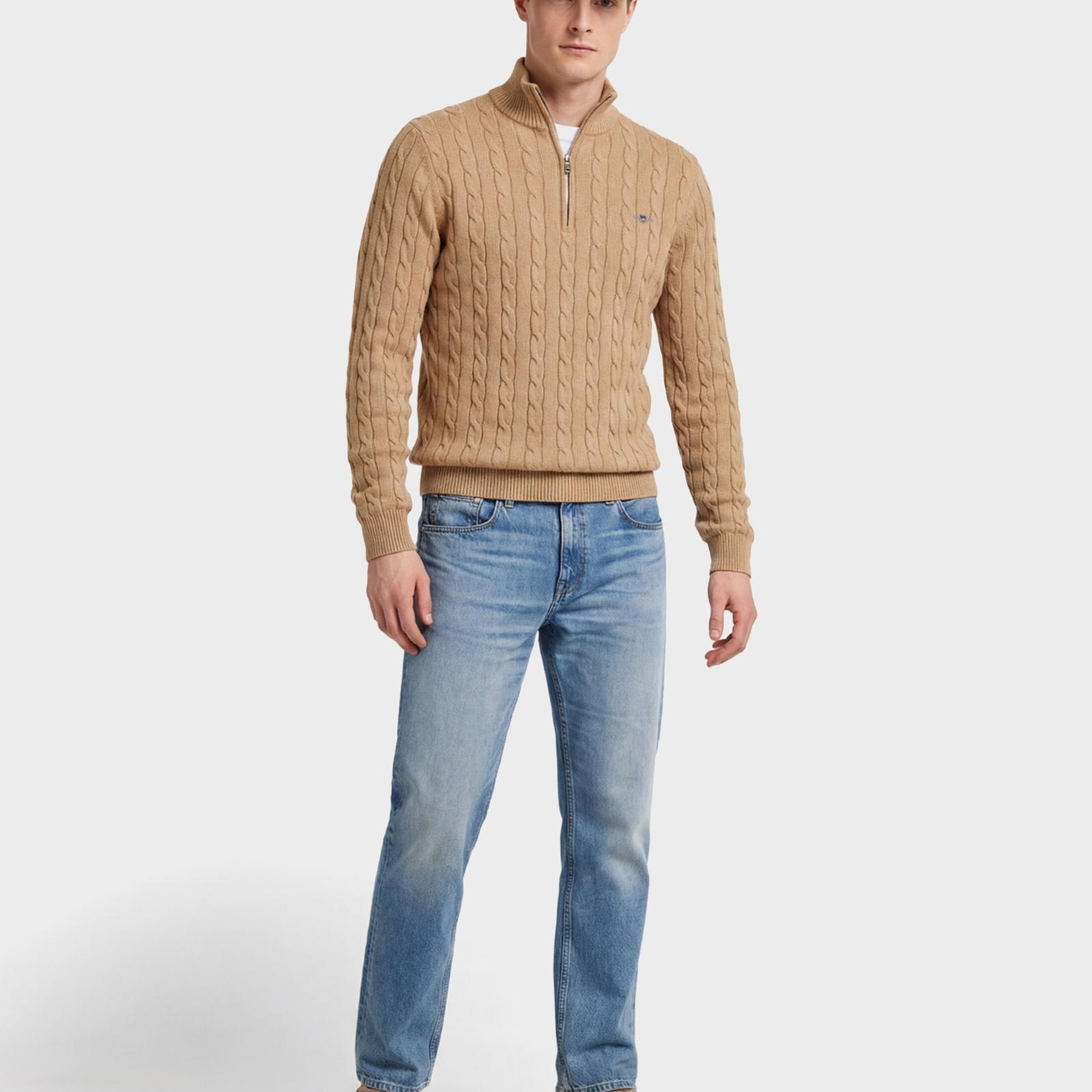 GANT Erkek Krem Regular Fit Örgü Kazak