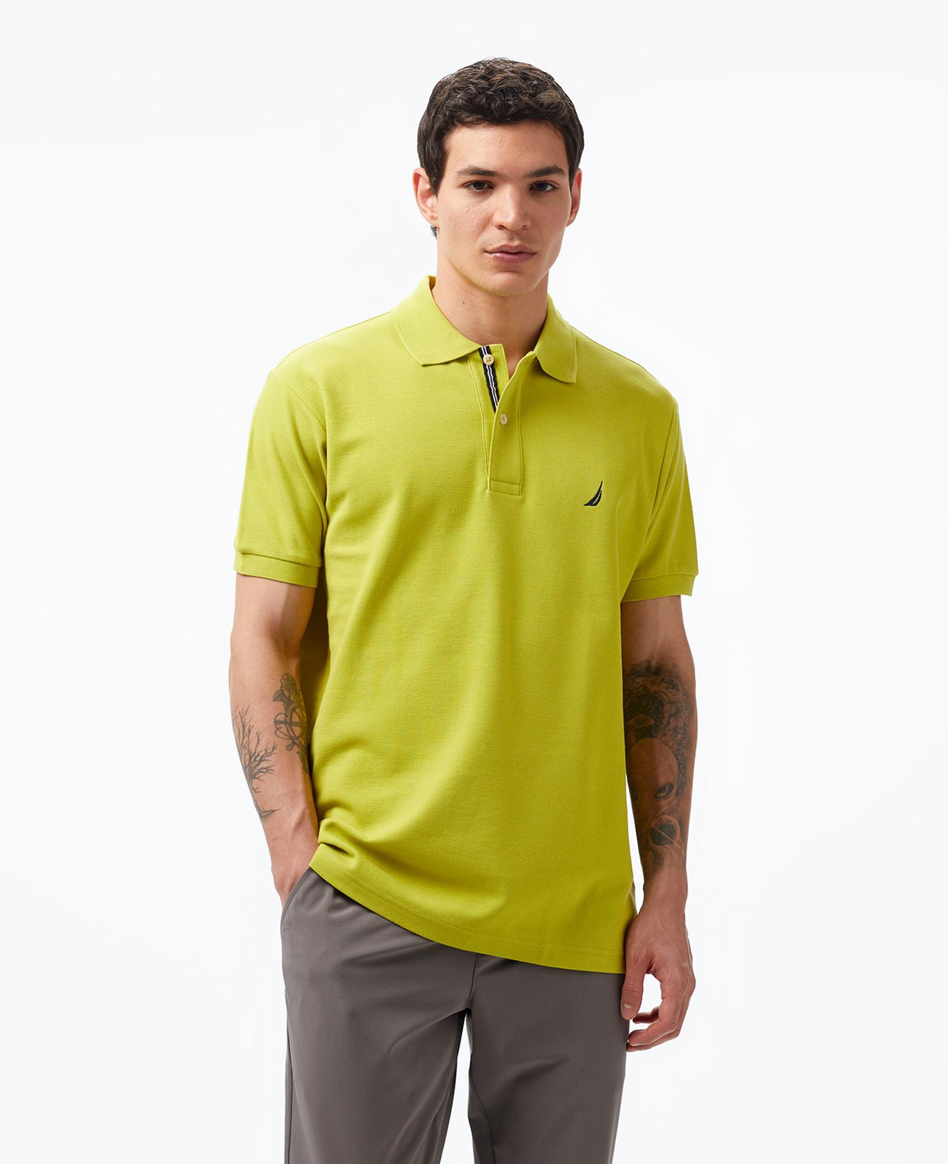 Nautica Erkek Yeşil Classic Fit Polo Yaka T-Shirt