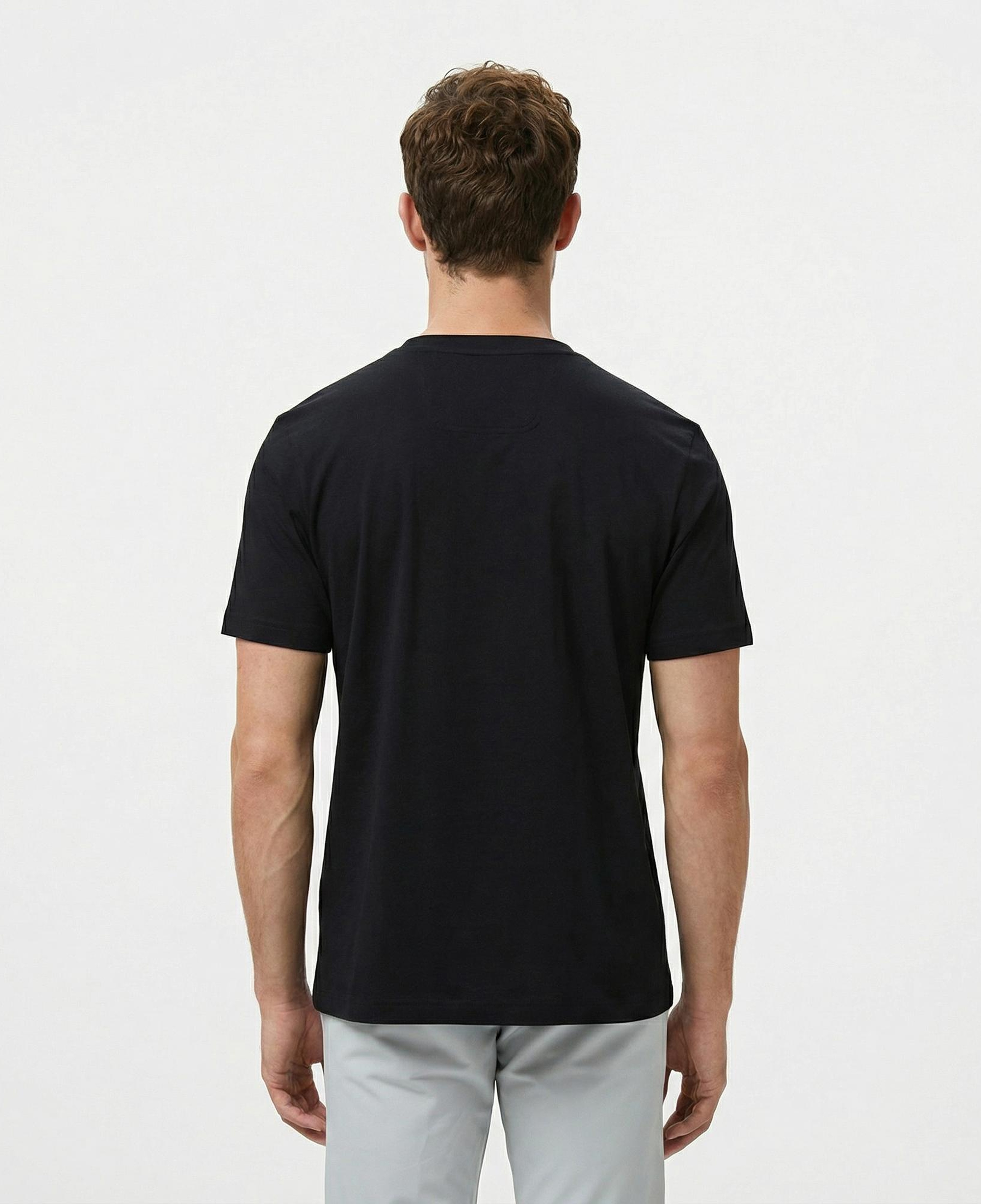 Boss Tape Logo Erkek Siyah T-Shirt