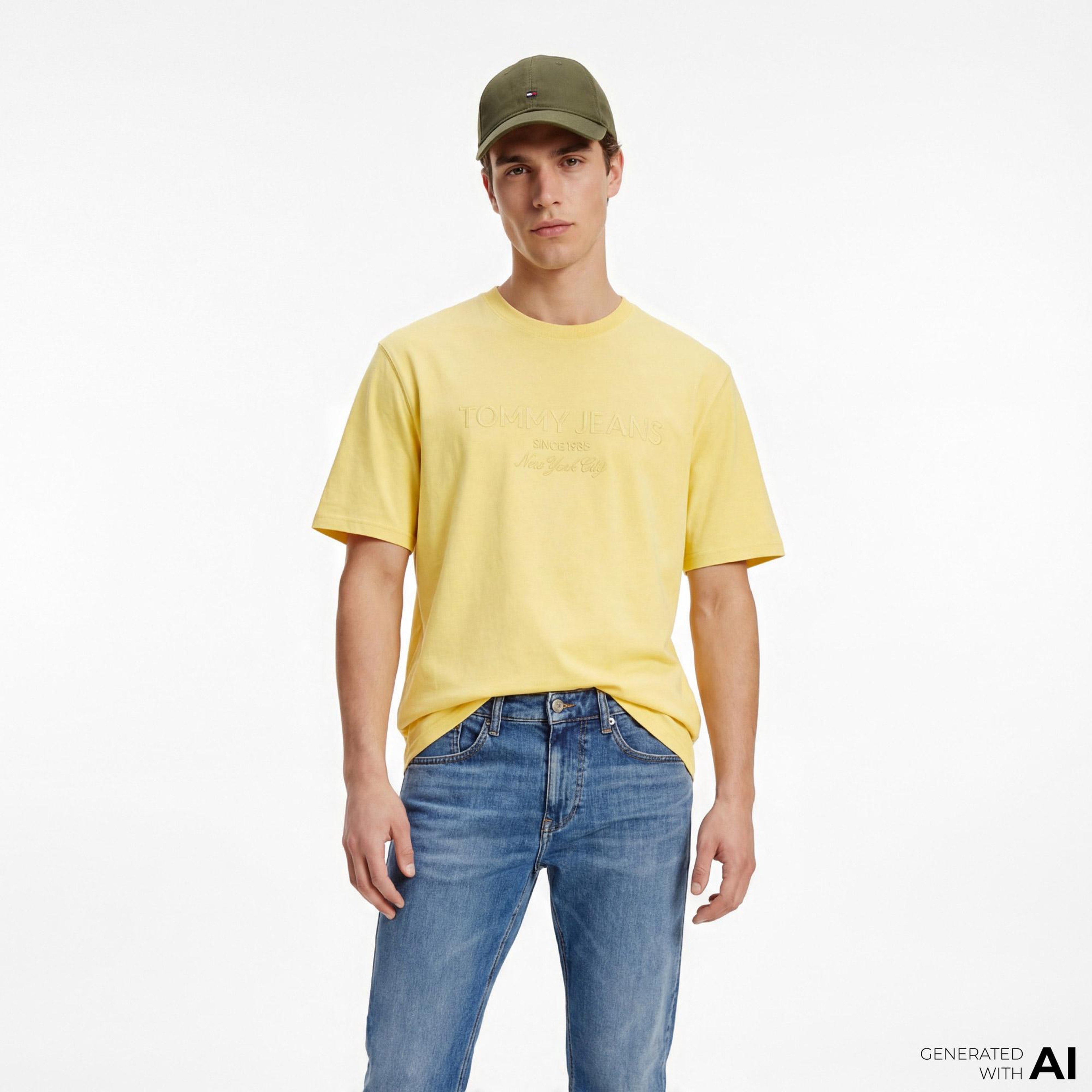 Tommy Hilfiger New Classics Erkek Sarı T-Shirt