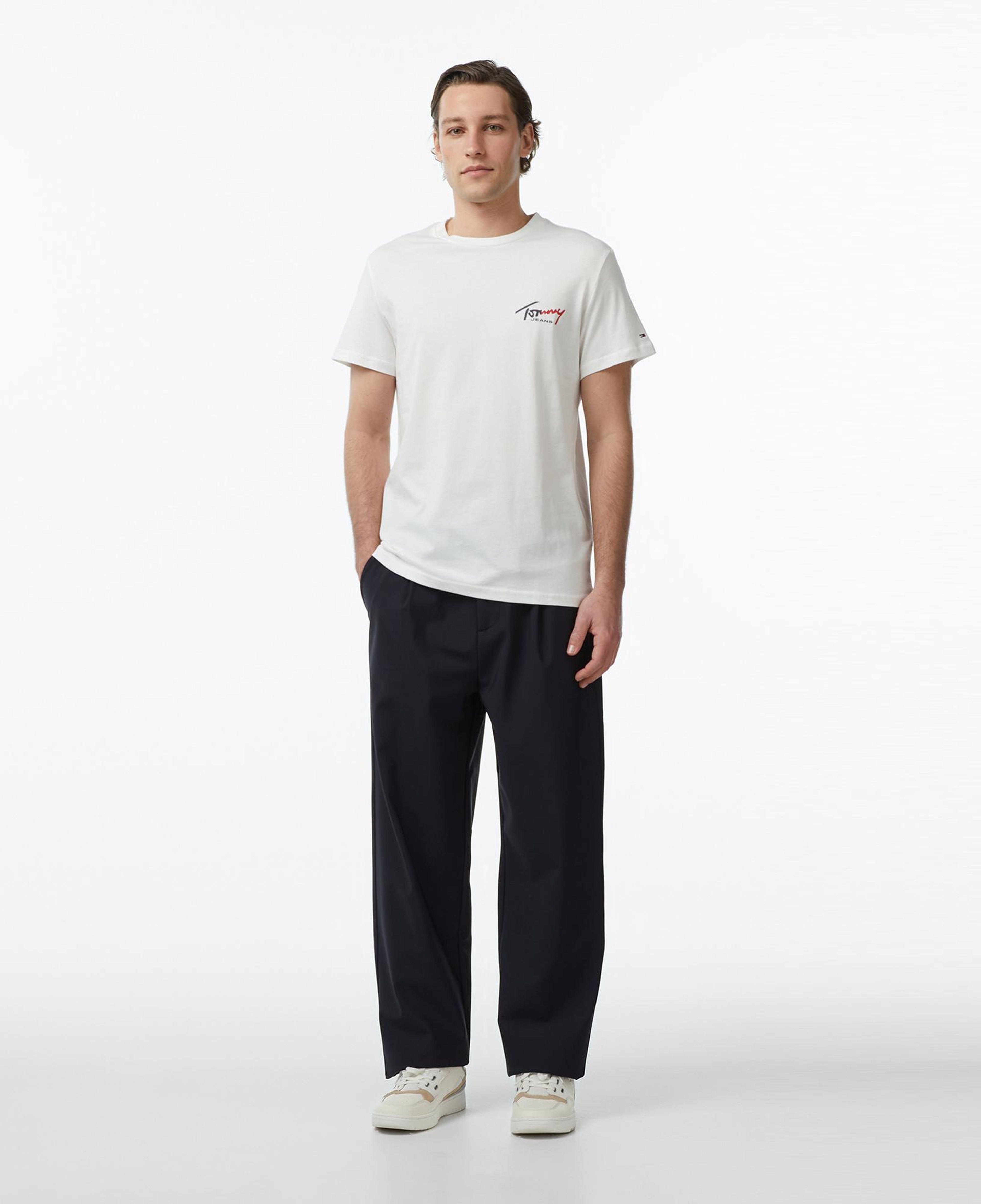 Tommy Hilfiger Signature Erkek Beyaz T-Shirt