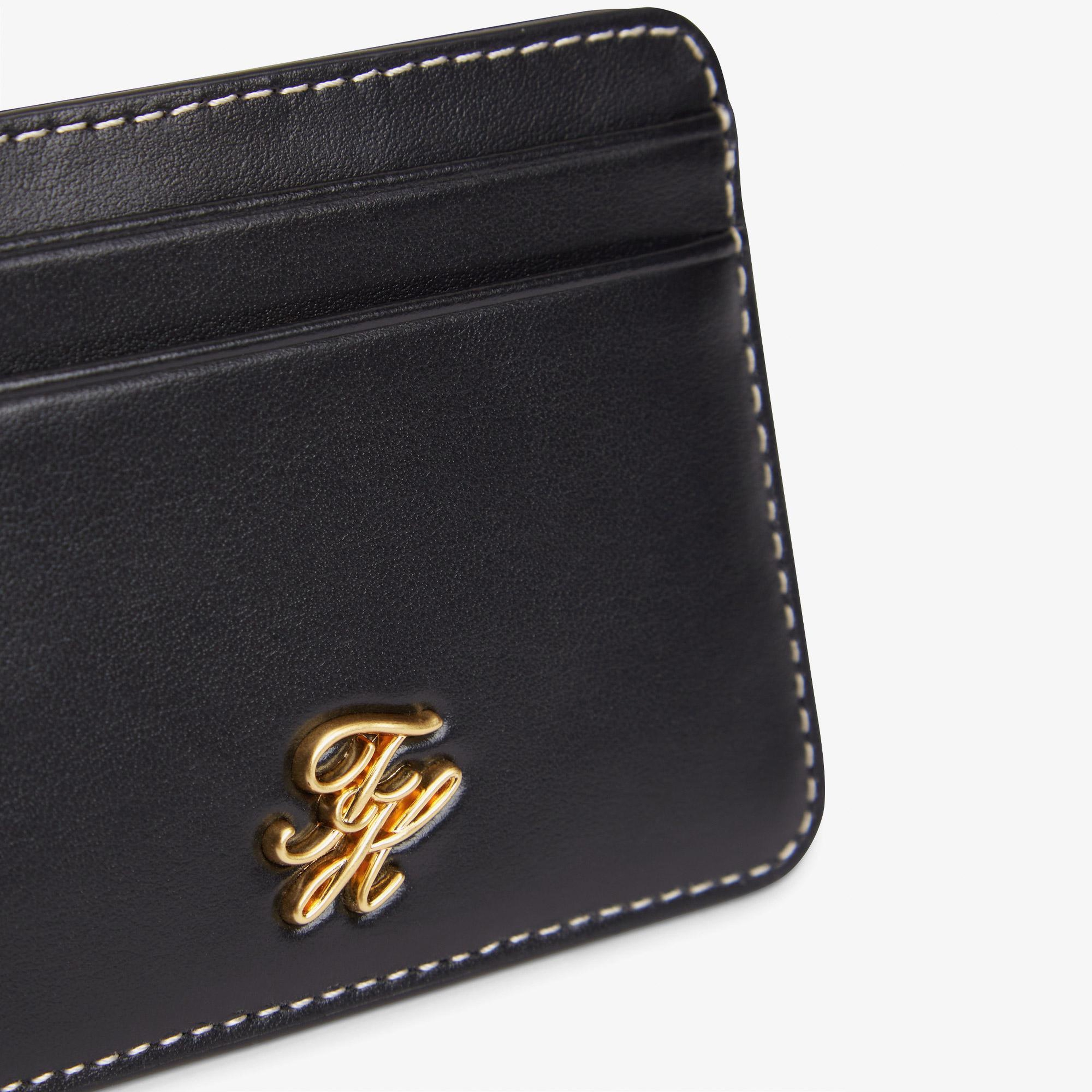 Tommy Hilfiger Script Leather Kadın Siyah Kartlık