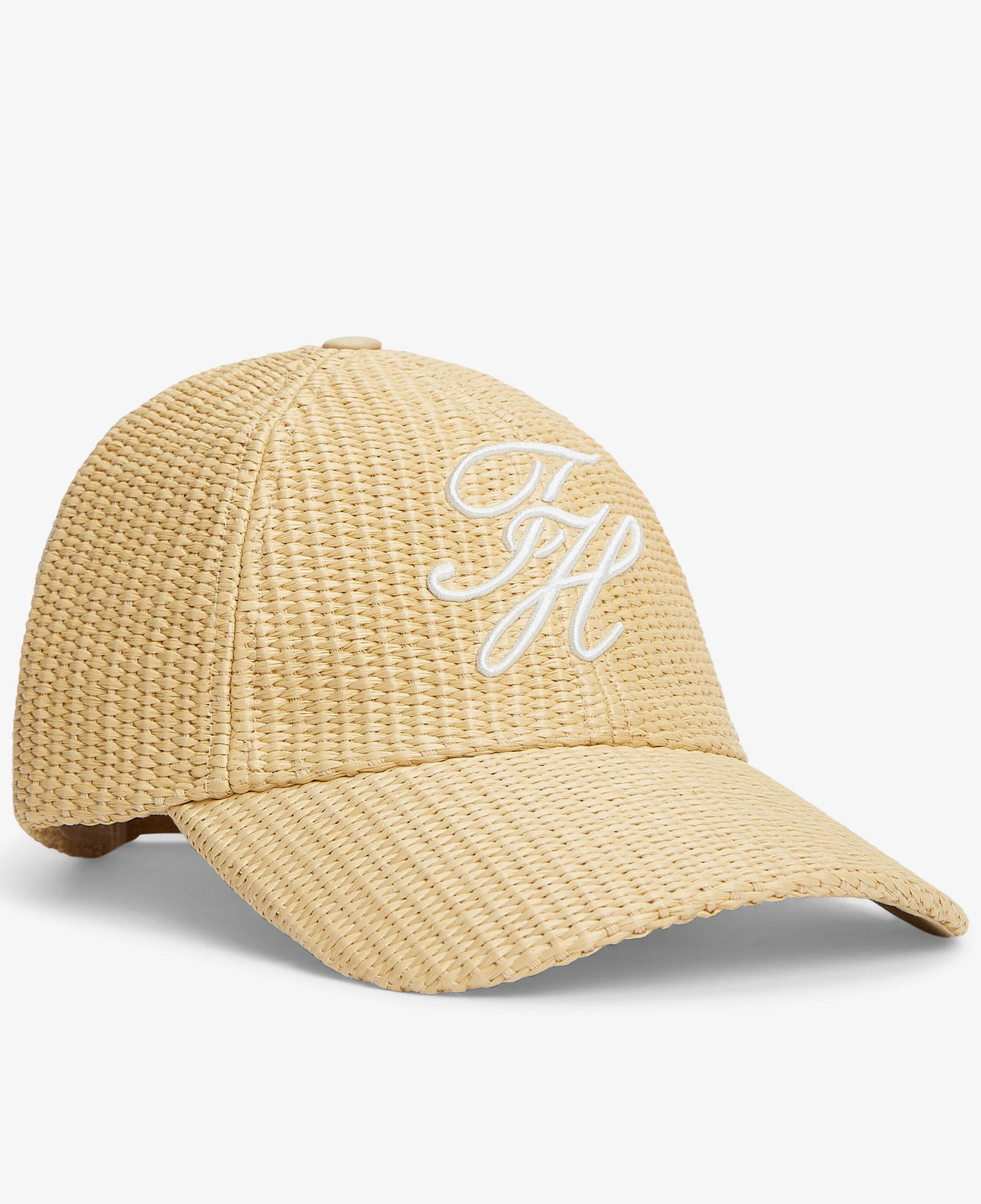 Tommy Hilfiger Script Raffia Kadın Bej Şapka