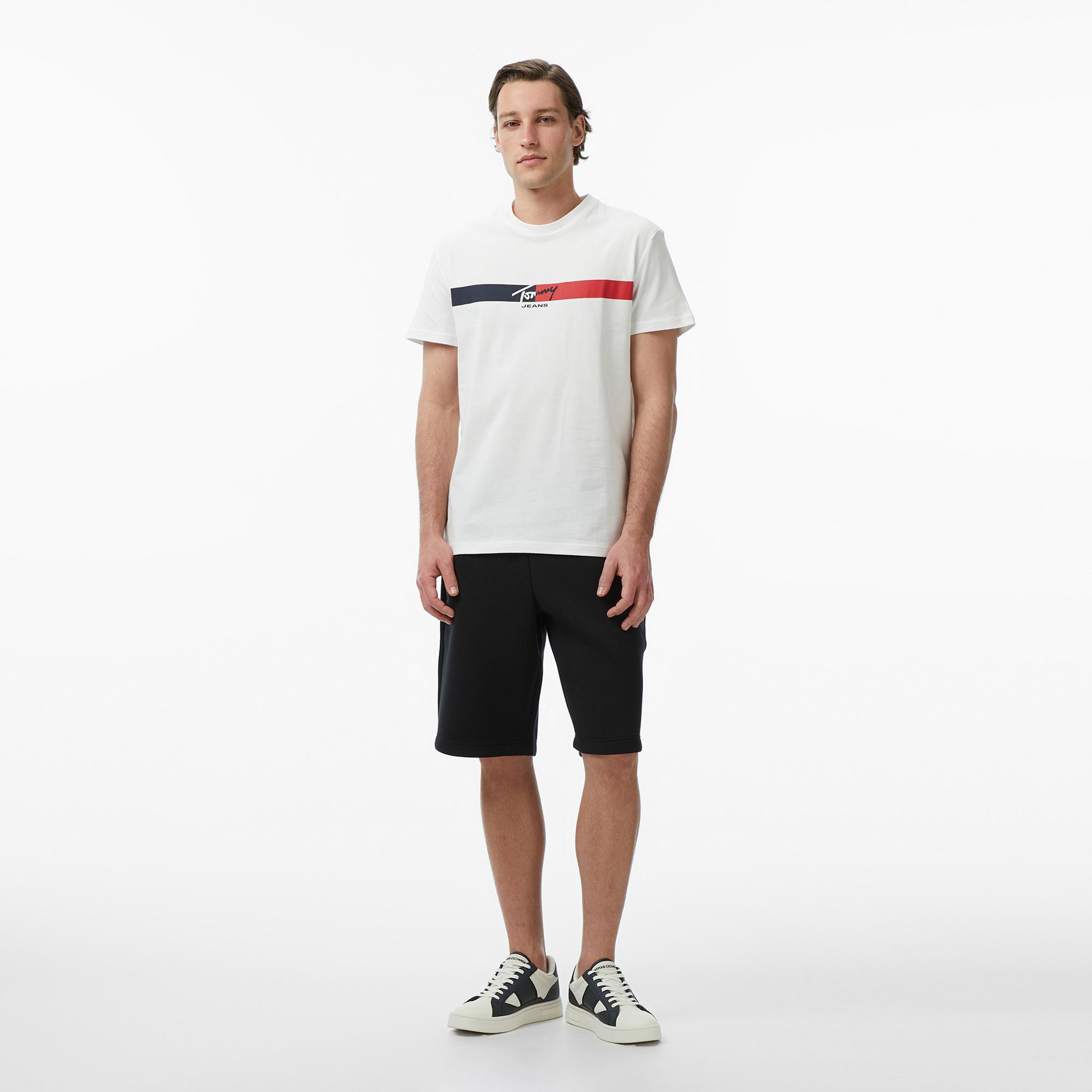 Tommy Hilfiger Signature Erkek Beyaz T-Shirt