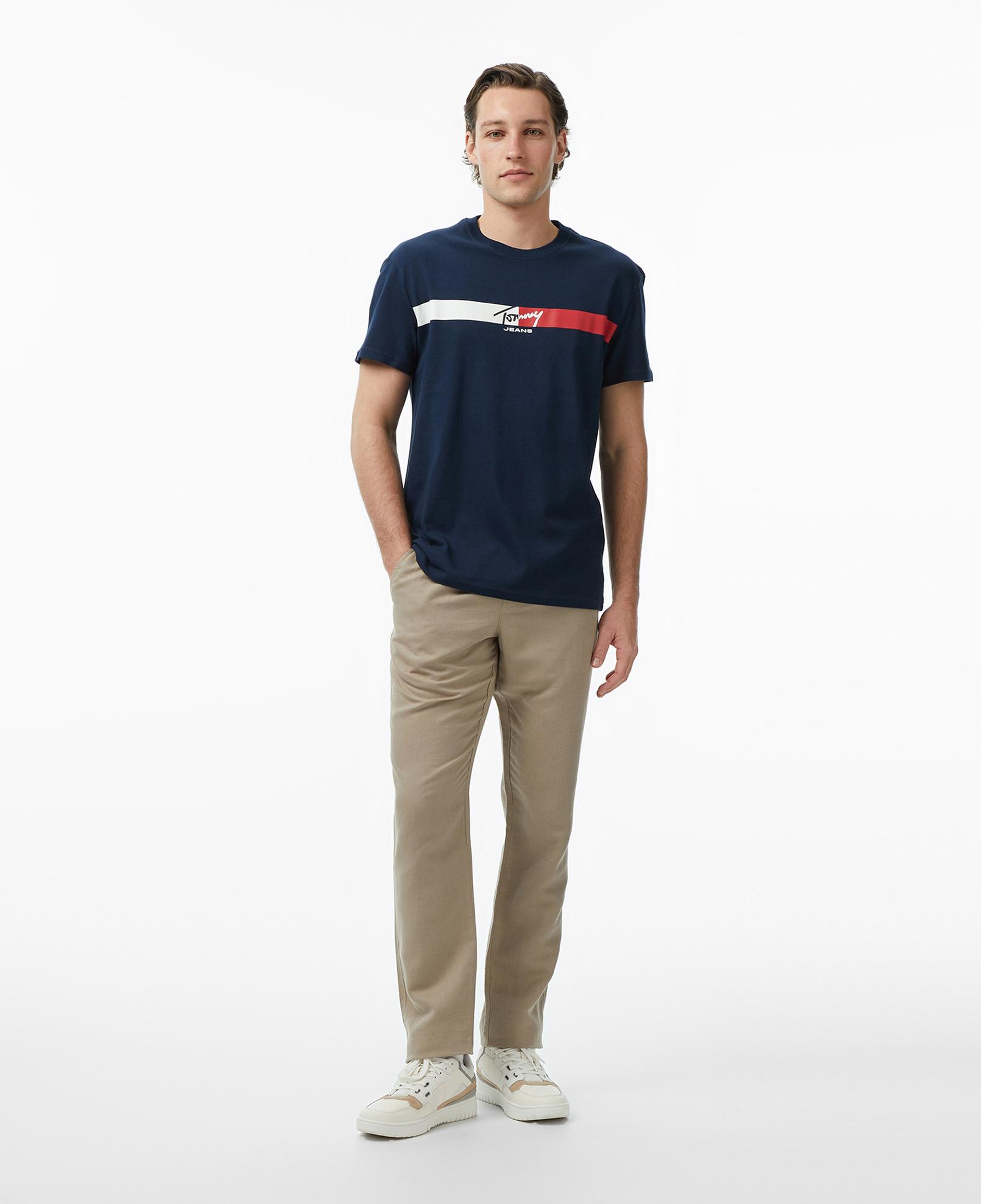 Tommy Hilfiger Signature Erkek Lacivert T-Shirt