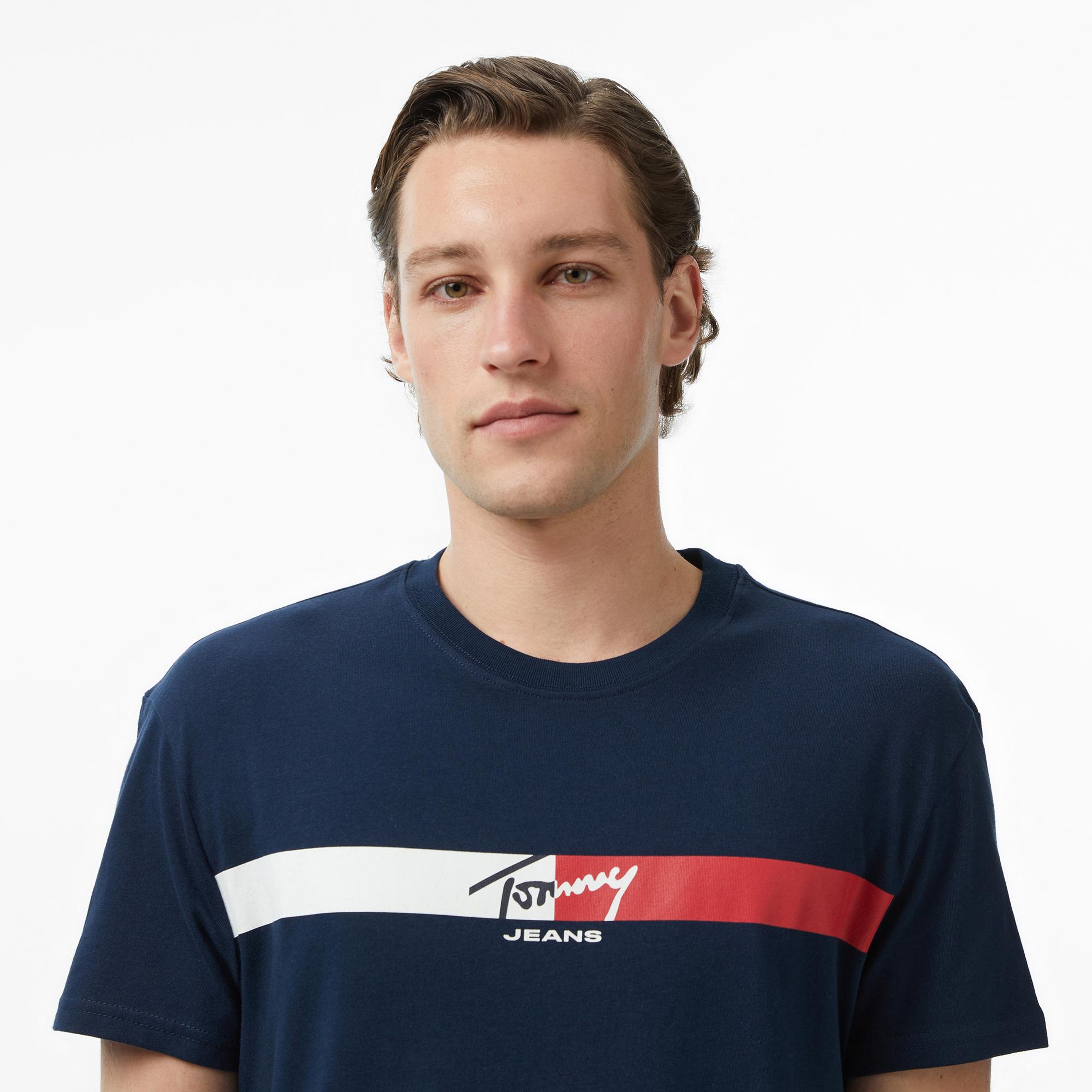 Tommy Hilfiger Signature Erkek Lacivert T-Shirt