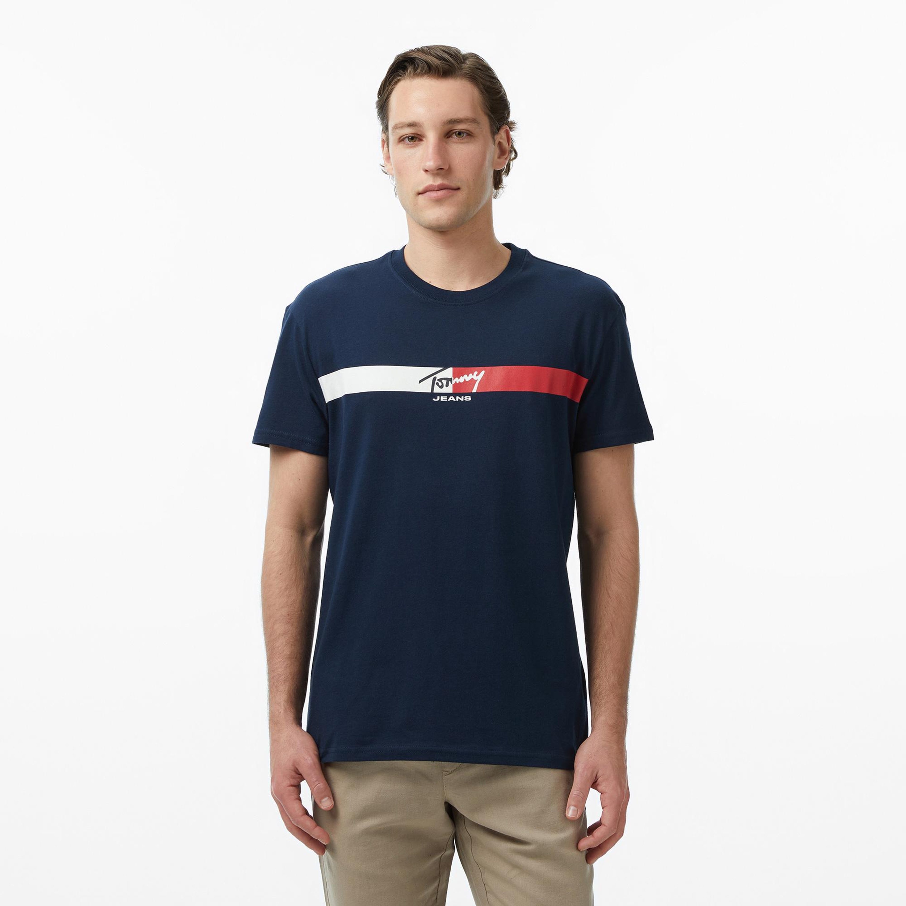 Tommy Hilfiger Signature Erkek Lacivert T-Shirt