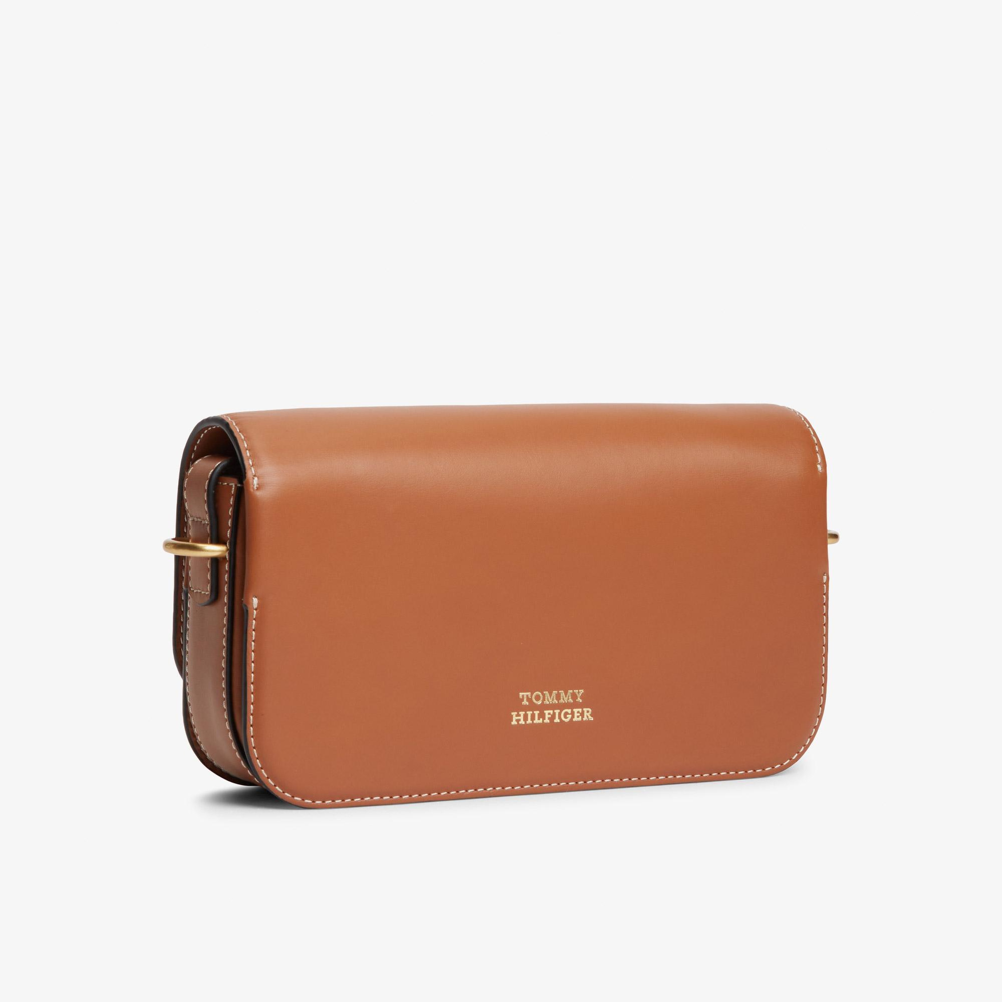 Tommy Hilfiger Script Leather Kadın Kahverengi Çapraz Çanta