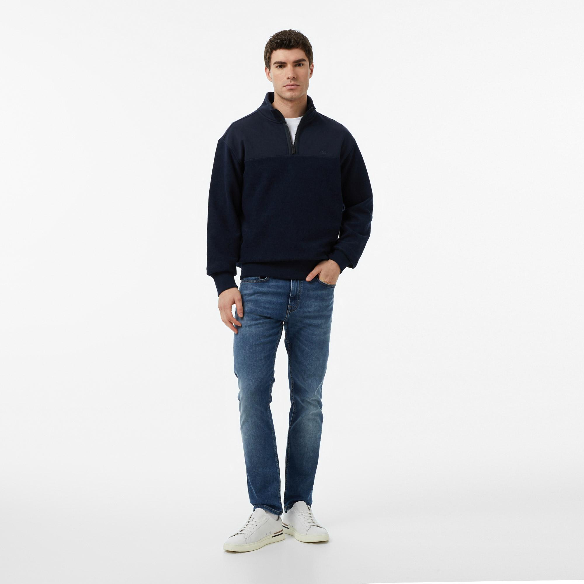 Boss Erkek Lacivert Sweatshirt