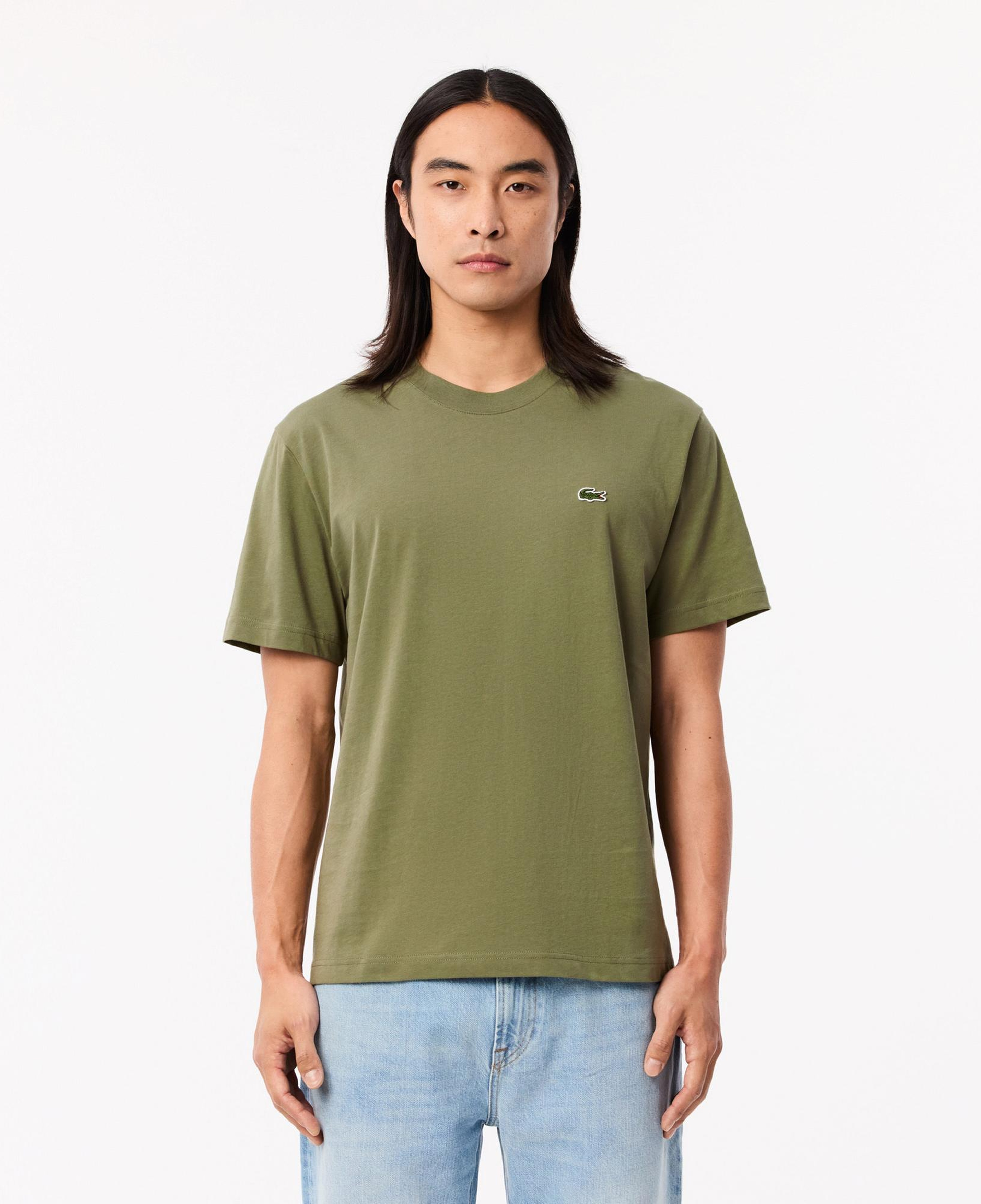 Erkek Classic Fit Bisiklet Yaka Haki T-Shirt